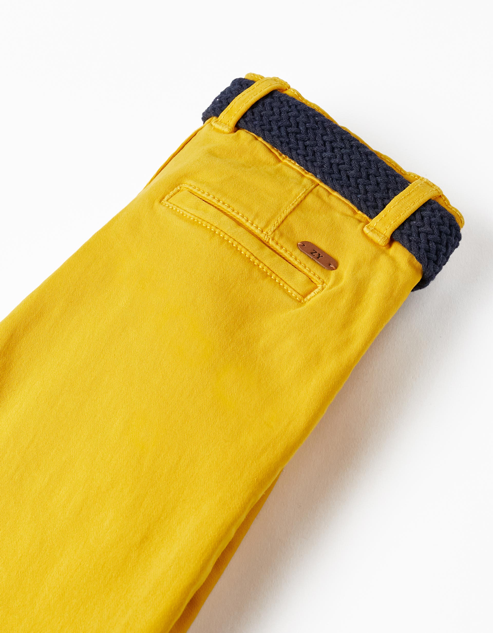 Chino Shorts with Belt for Boys, Yellow