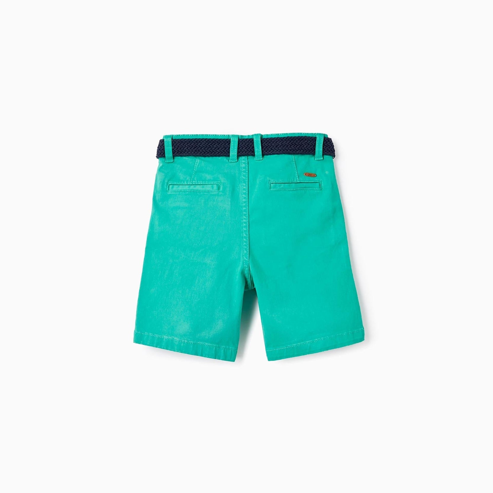Chino Twill Shorts With Belt for Boys, Green