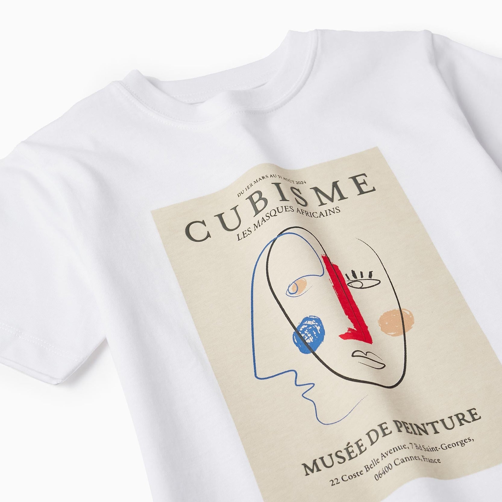 Short Sleeve in T-Shirt Cotton for Boys 'Cubisme', White