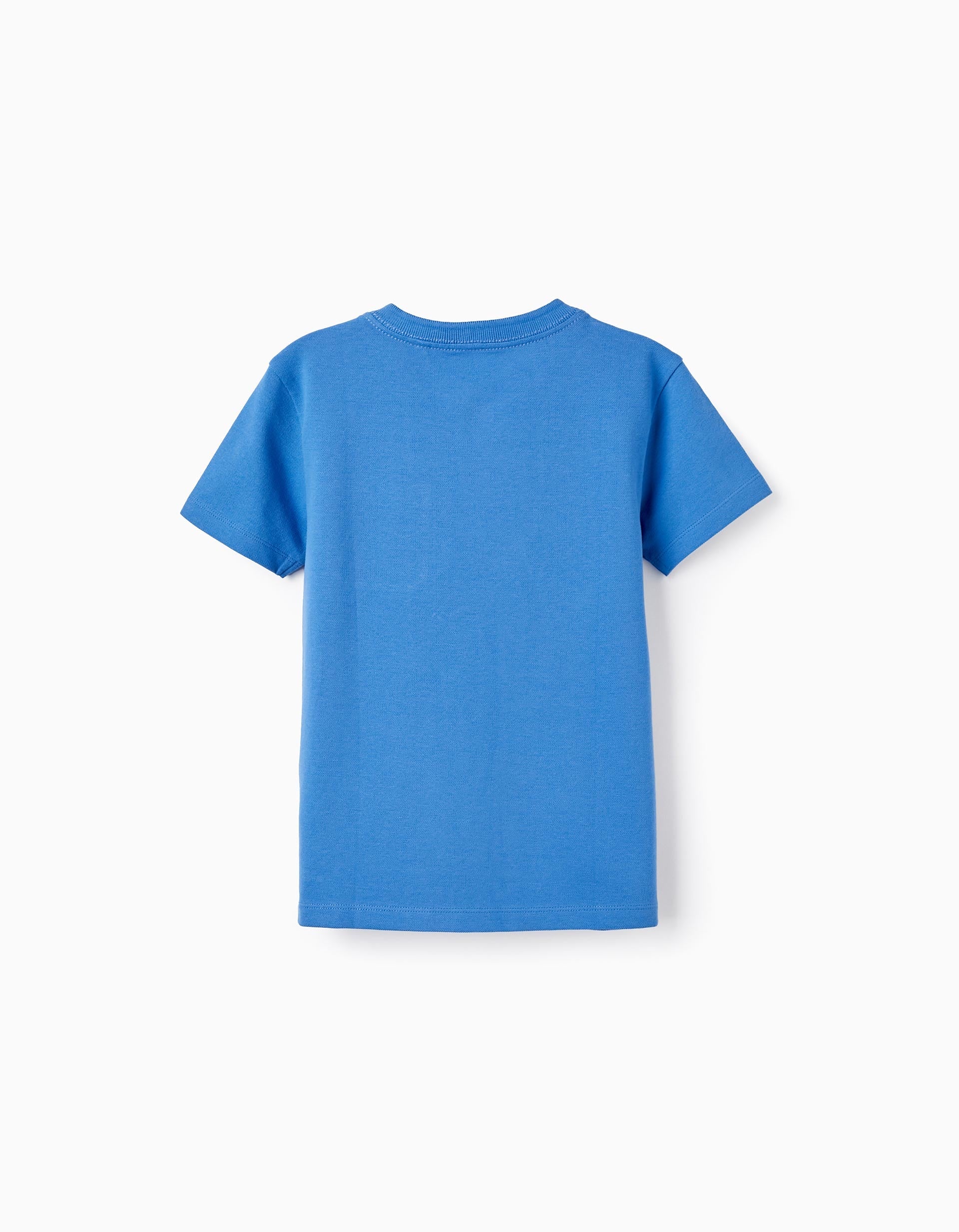 Short-Sleeved T-Shirt in Cotton Piqué for Boys, Blue