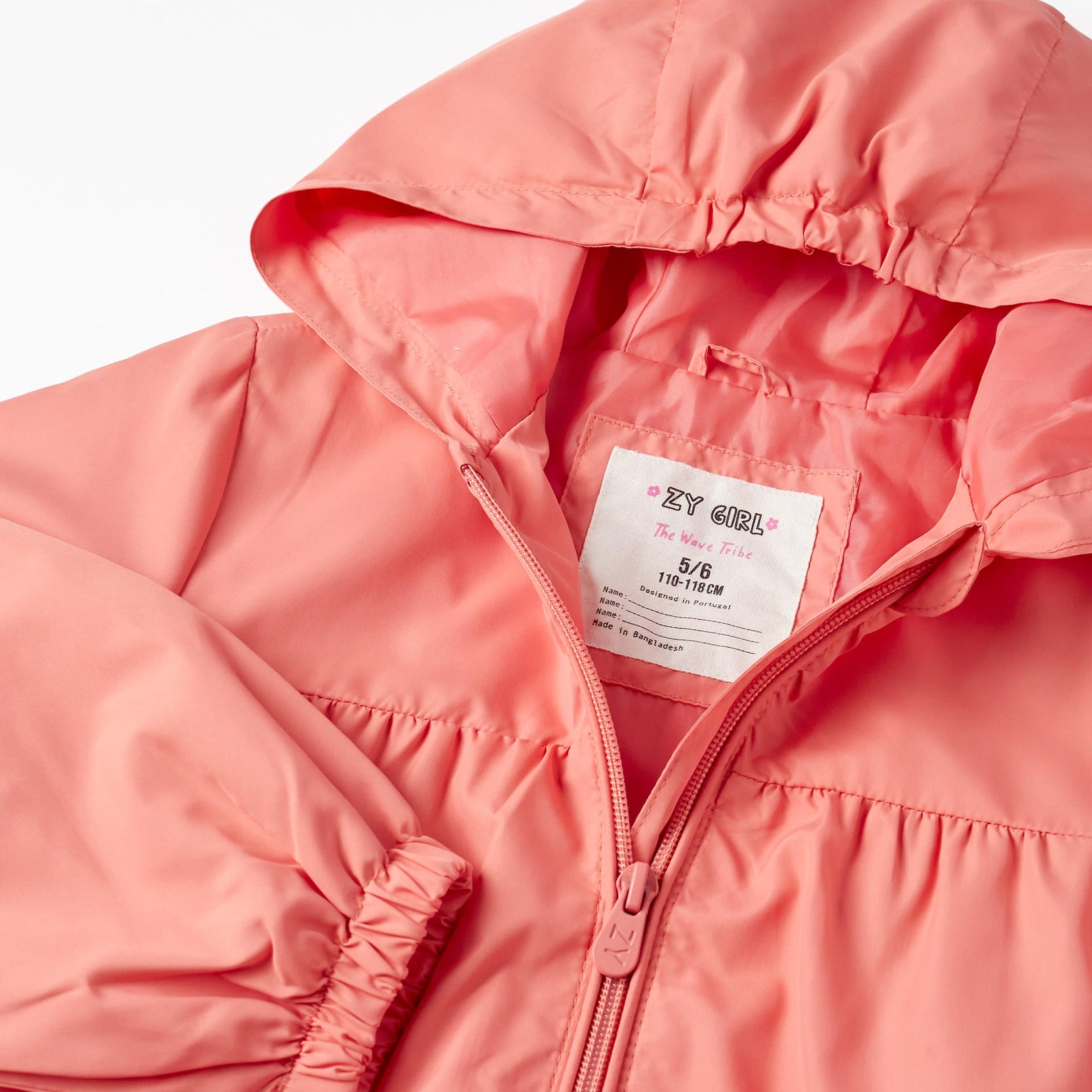 Hooded Windbreaker Jacket for Girls, Light Pink