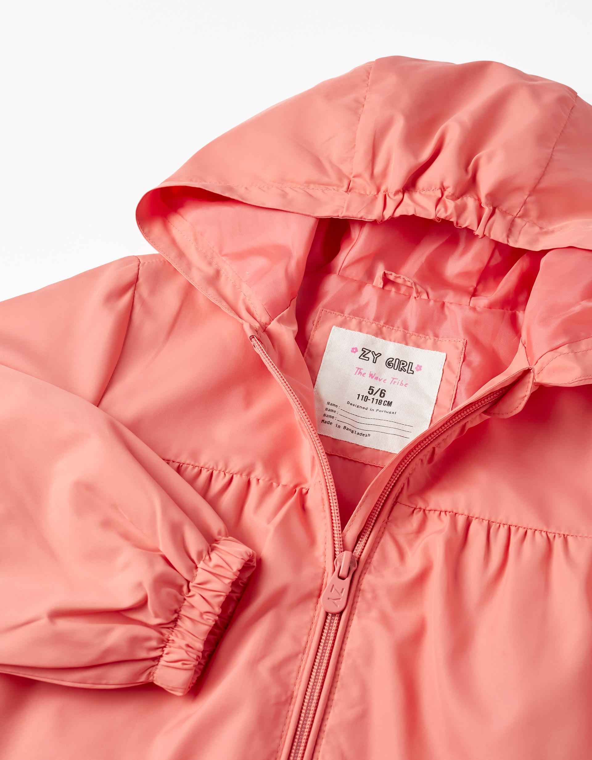 Hooded Windbreaker Jacket for Girls, Light Pink