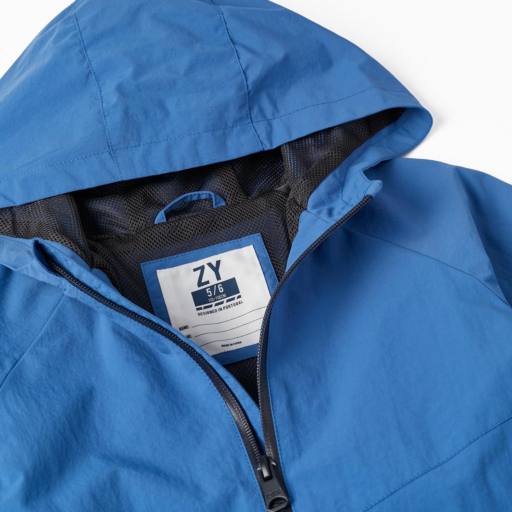 Hooded Windbreaker Jacket for Boys, Blue/Black