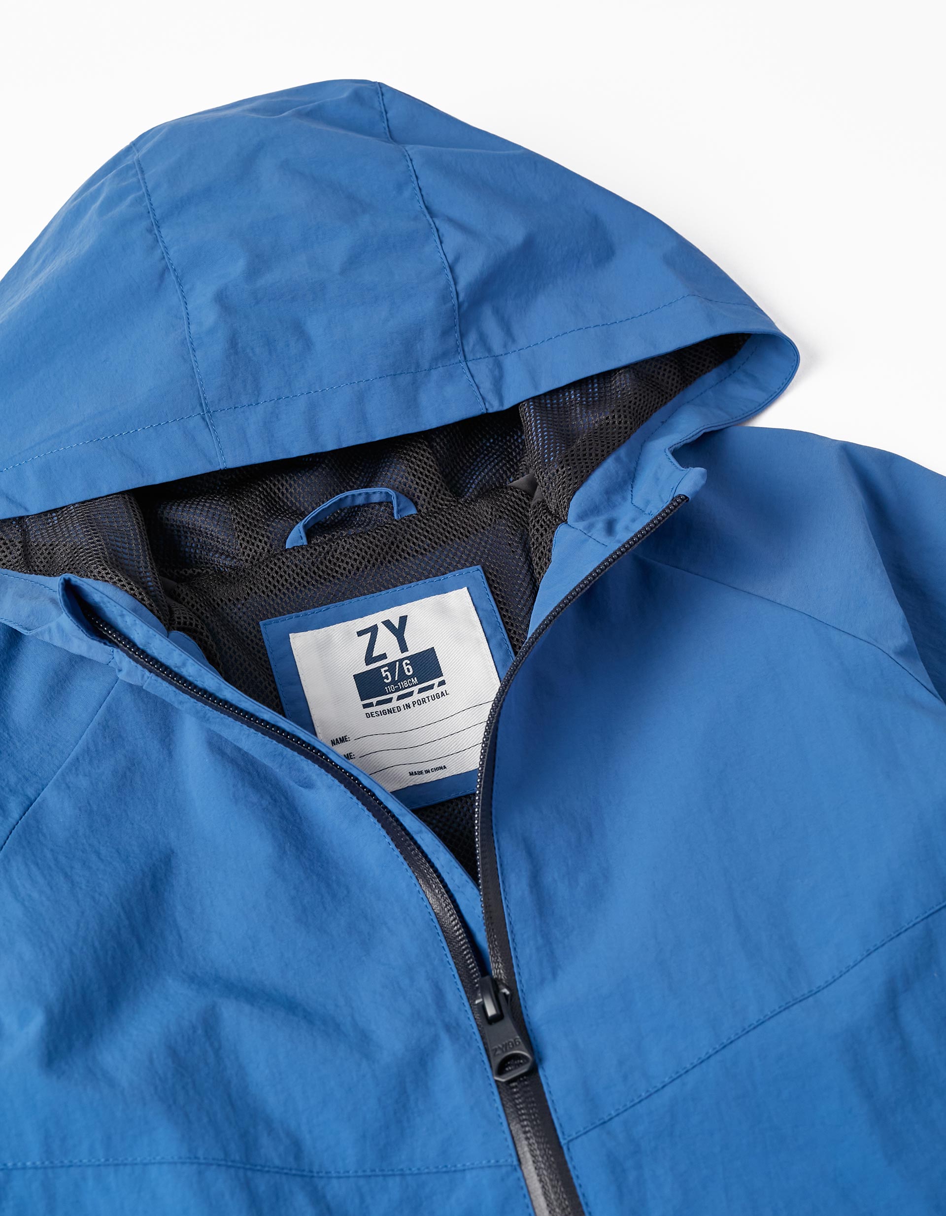 Hooded Windbreaker Jacket for Boys, Blue/Black