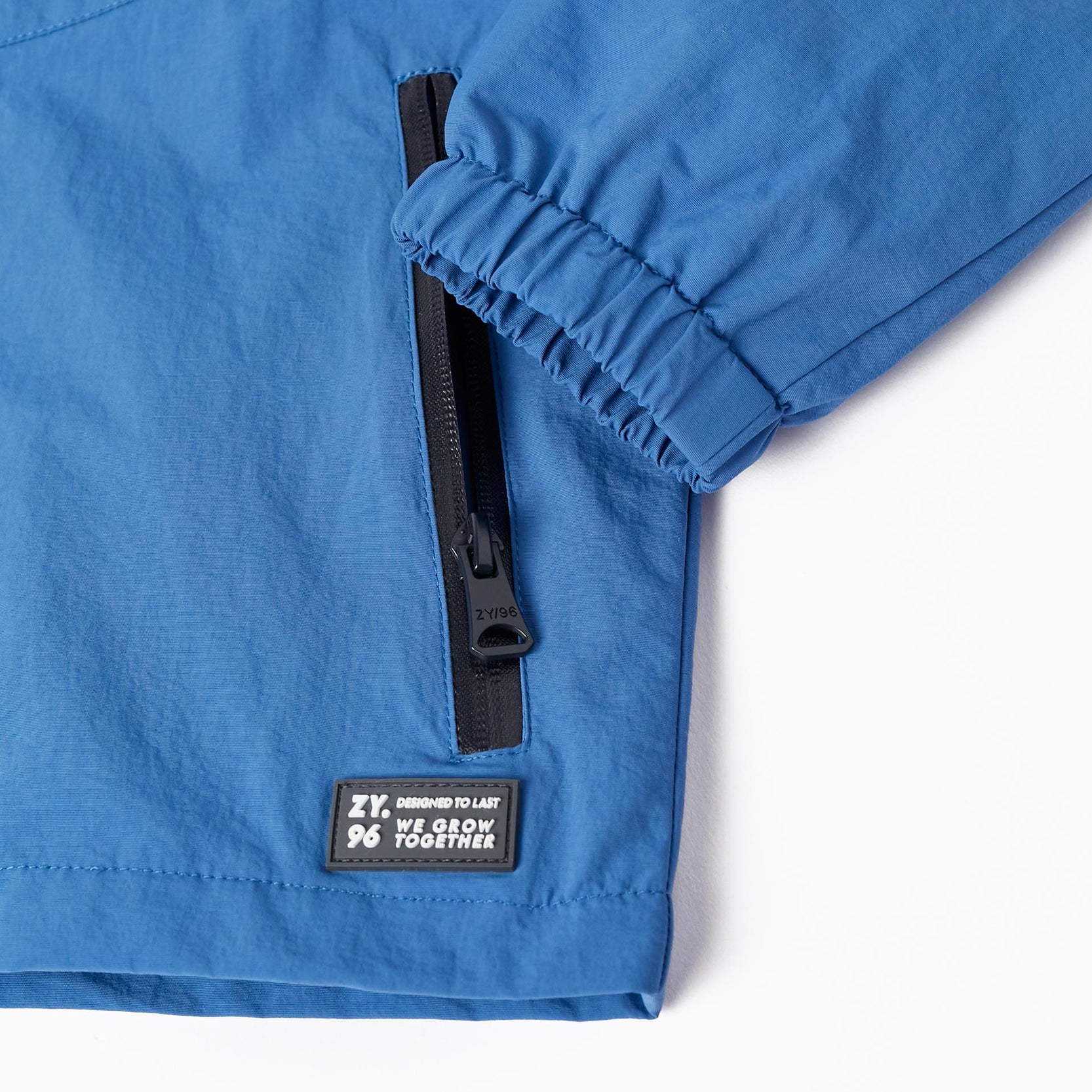 Hooded Windbreaker Jacket for Boys, Blue/Black