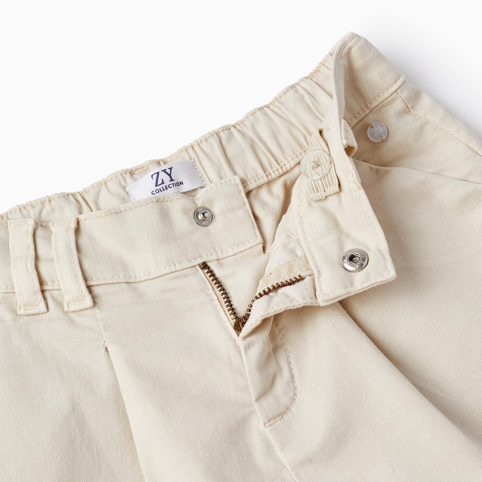 Shorts in Cotton Twill for Girls, Beige