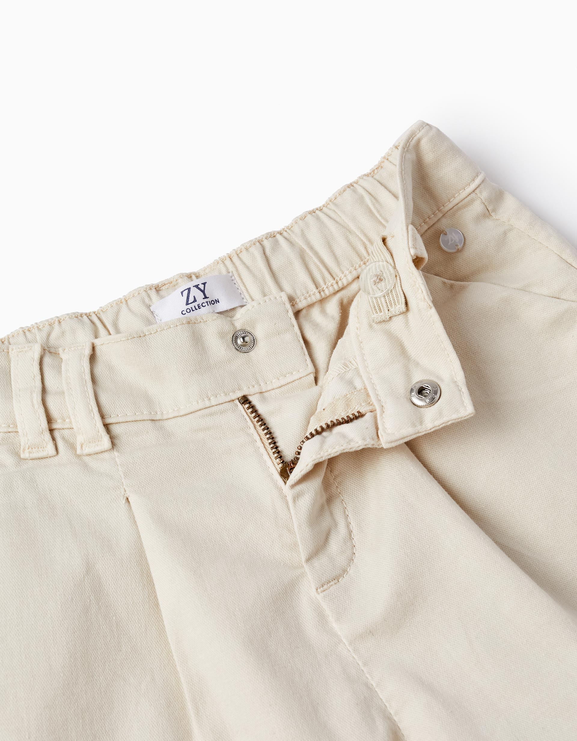 Shorts in Cotton Twill for Girls, Beige