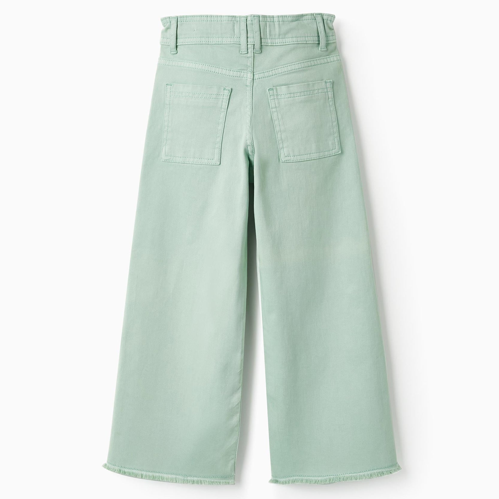 Cotton Trousers for Girls 'Wide Leg', Green