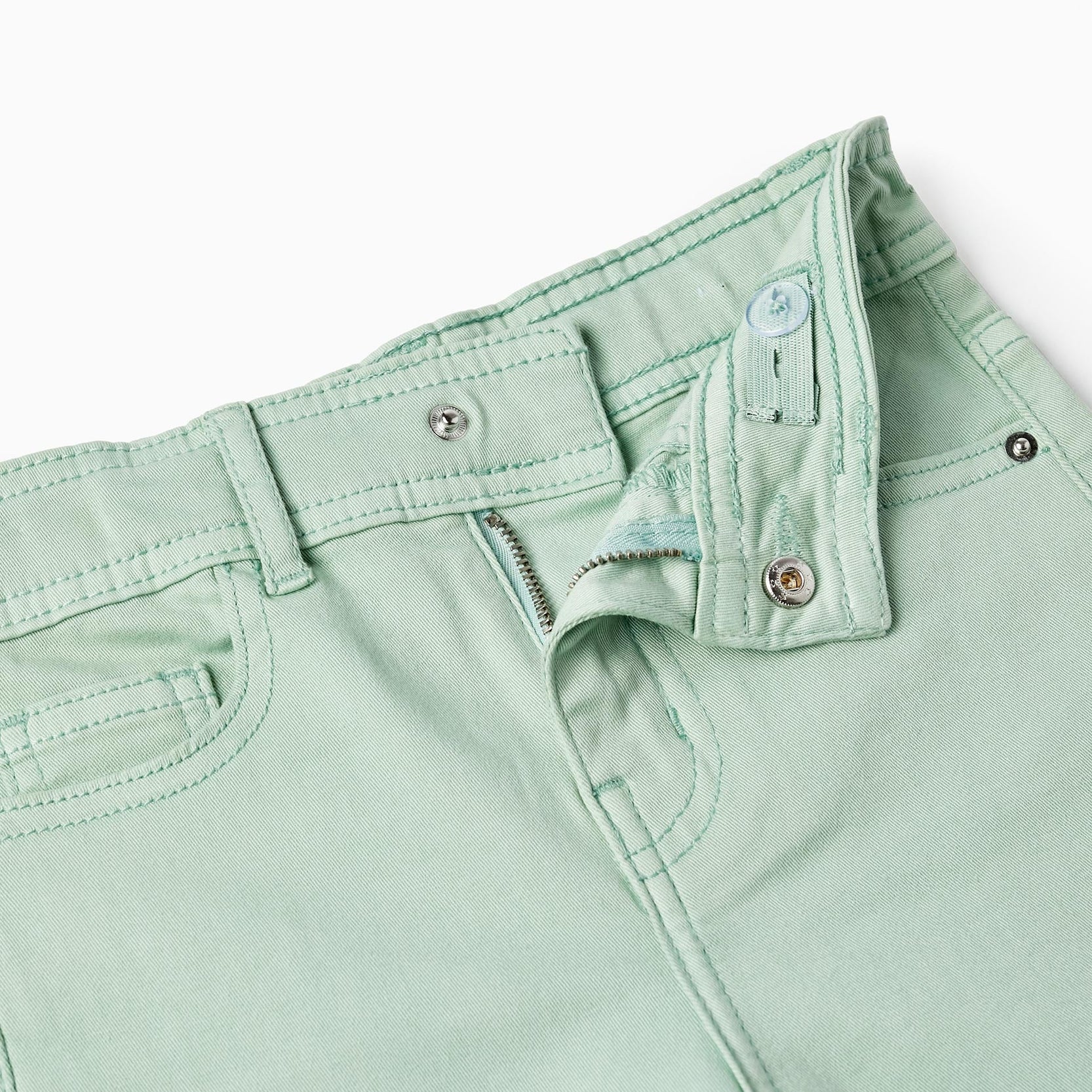 Cotton Trousers for Girls 'Wide Leg', Green