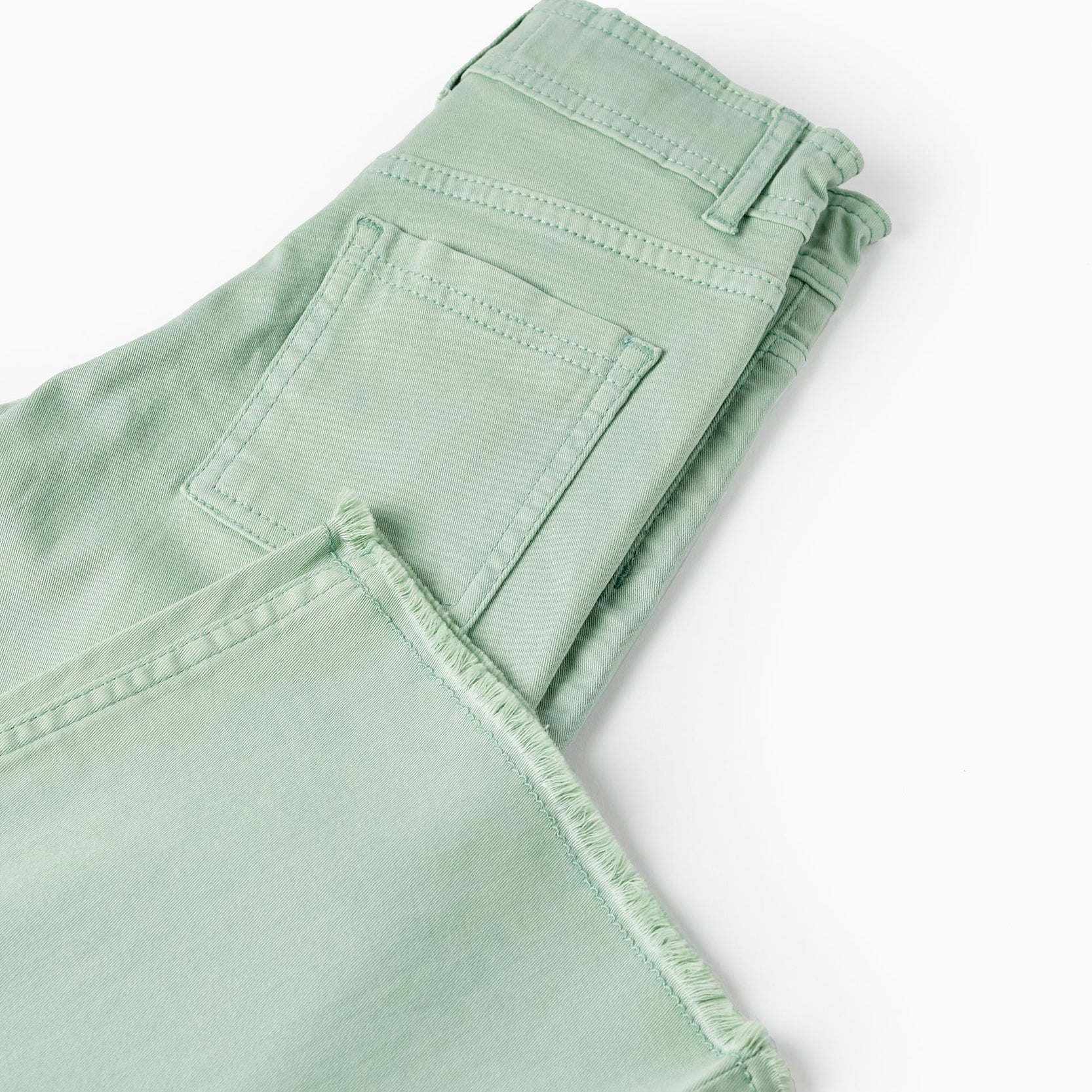 Cotton Trousers for Girls 'Wide Leg', Green