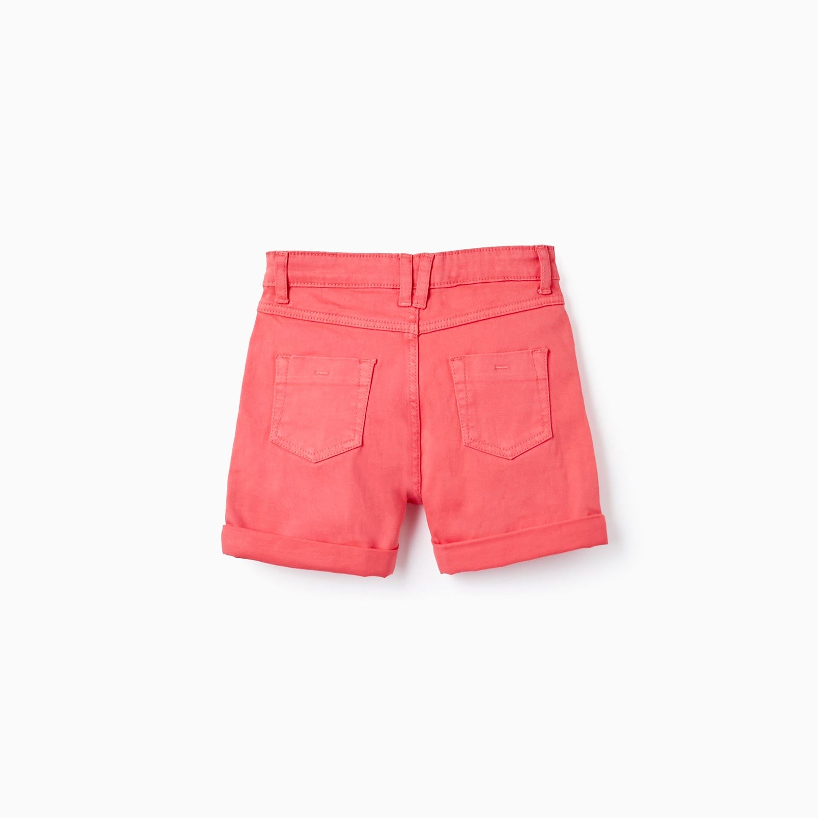 Cotton Twill Shorts for Girls, Coral