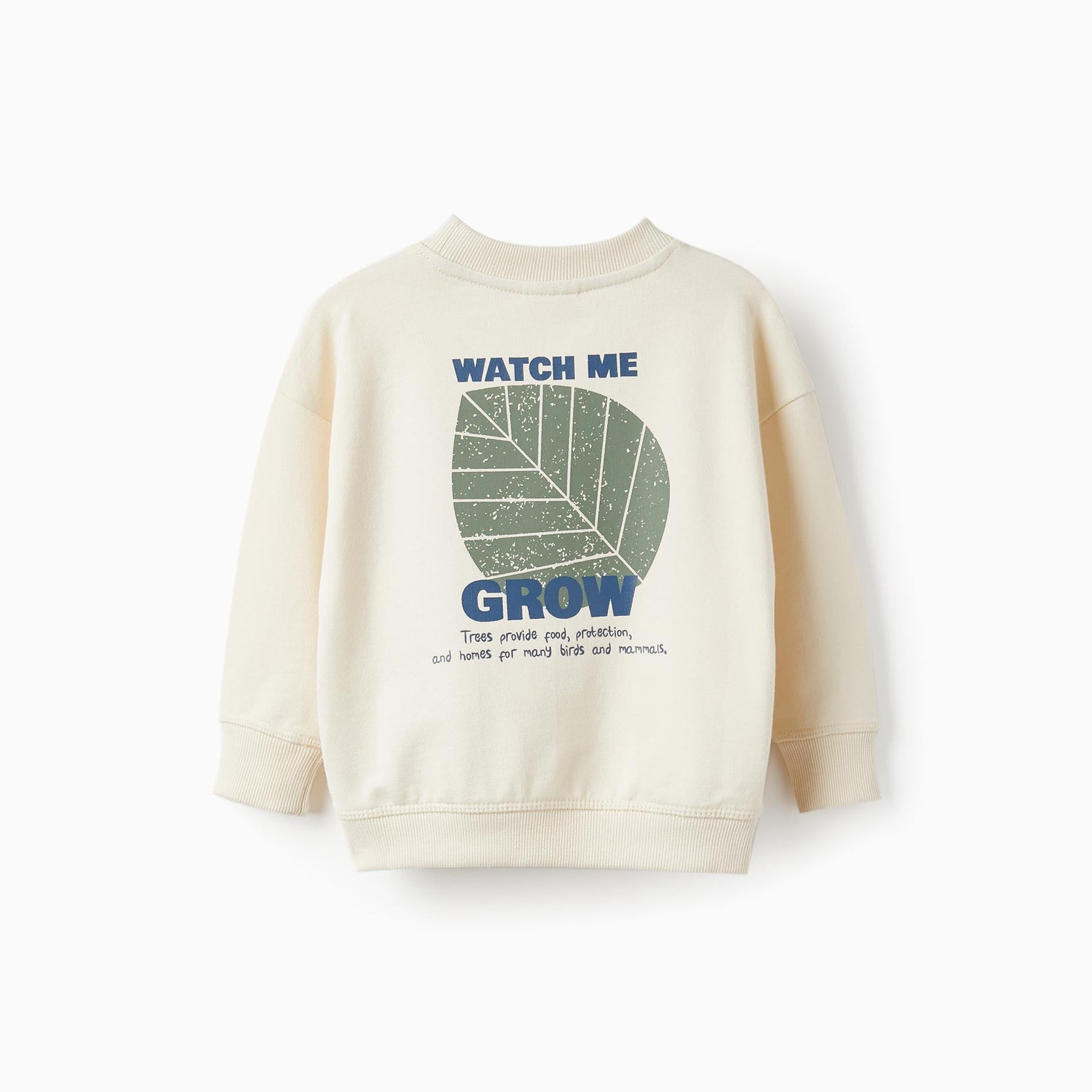 Sweatshirt for Baby Boy 'Watch Me Grow', Light Beige