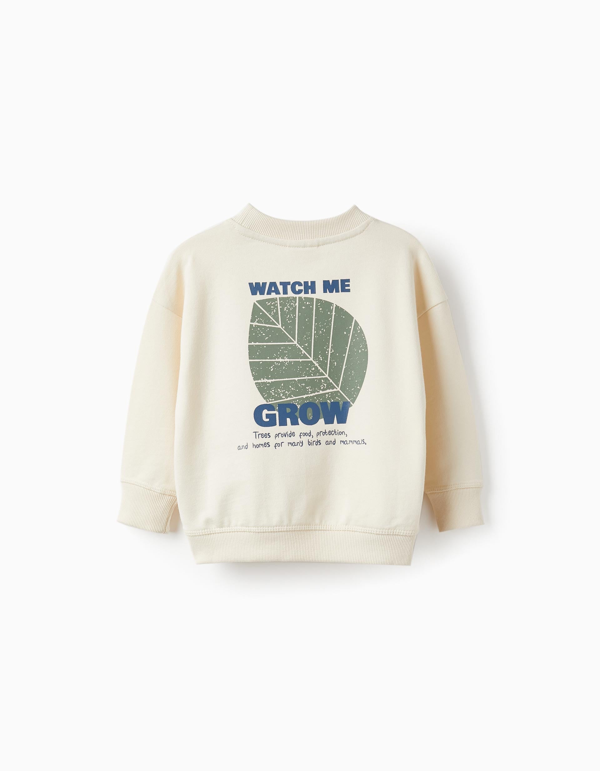 Sweatshirt for Baby Boy 'Watch Me Grow', Light Beige