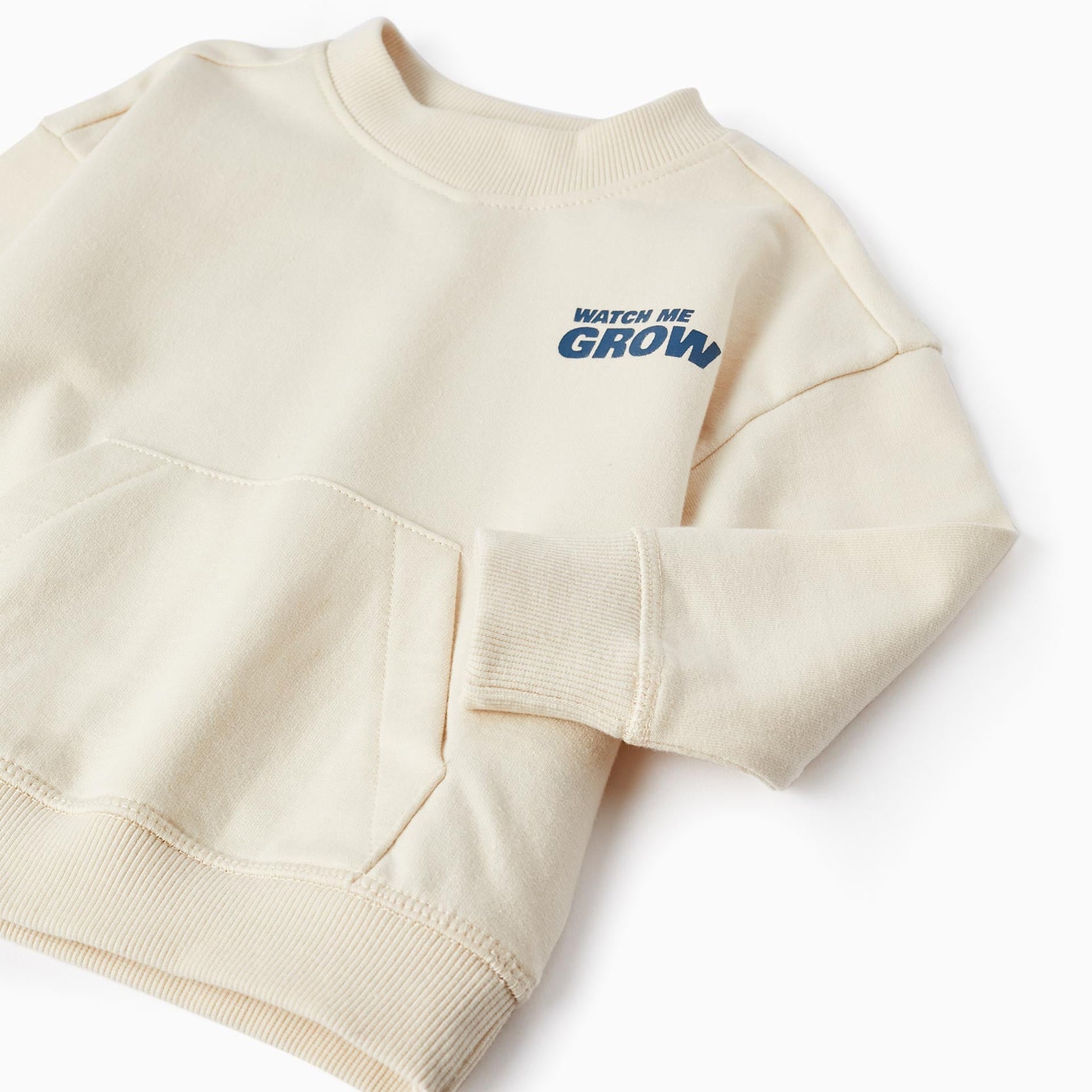 Sweatshirt for Baby Boy 'Watch Me Grow', Light Beige