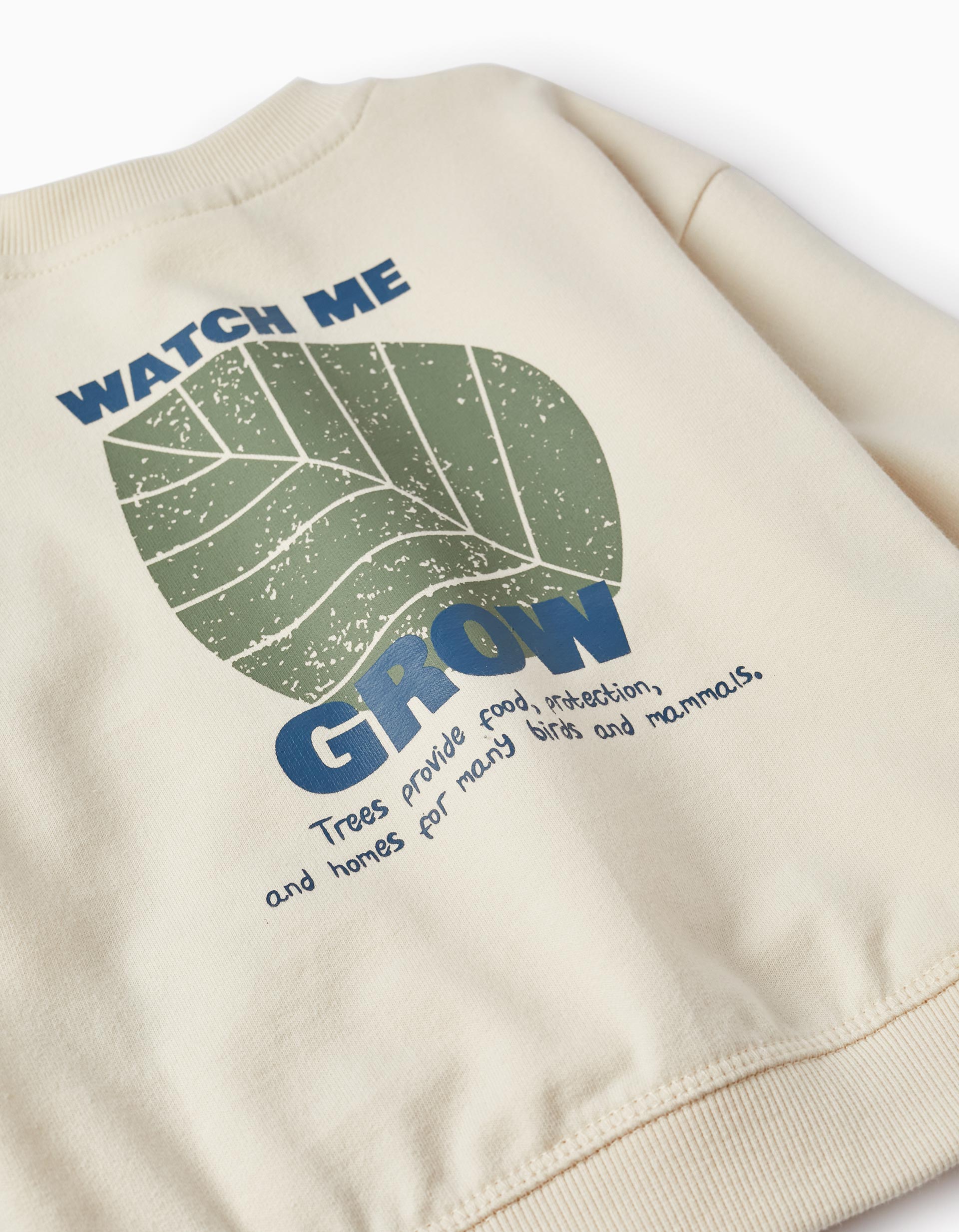 Sweatshirt for Baby Boy 'Watch Me Grow', Light Beige