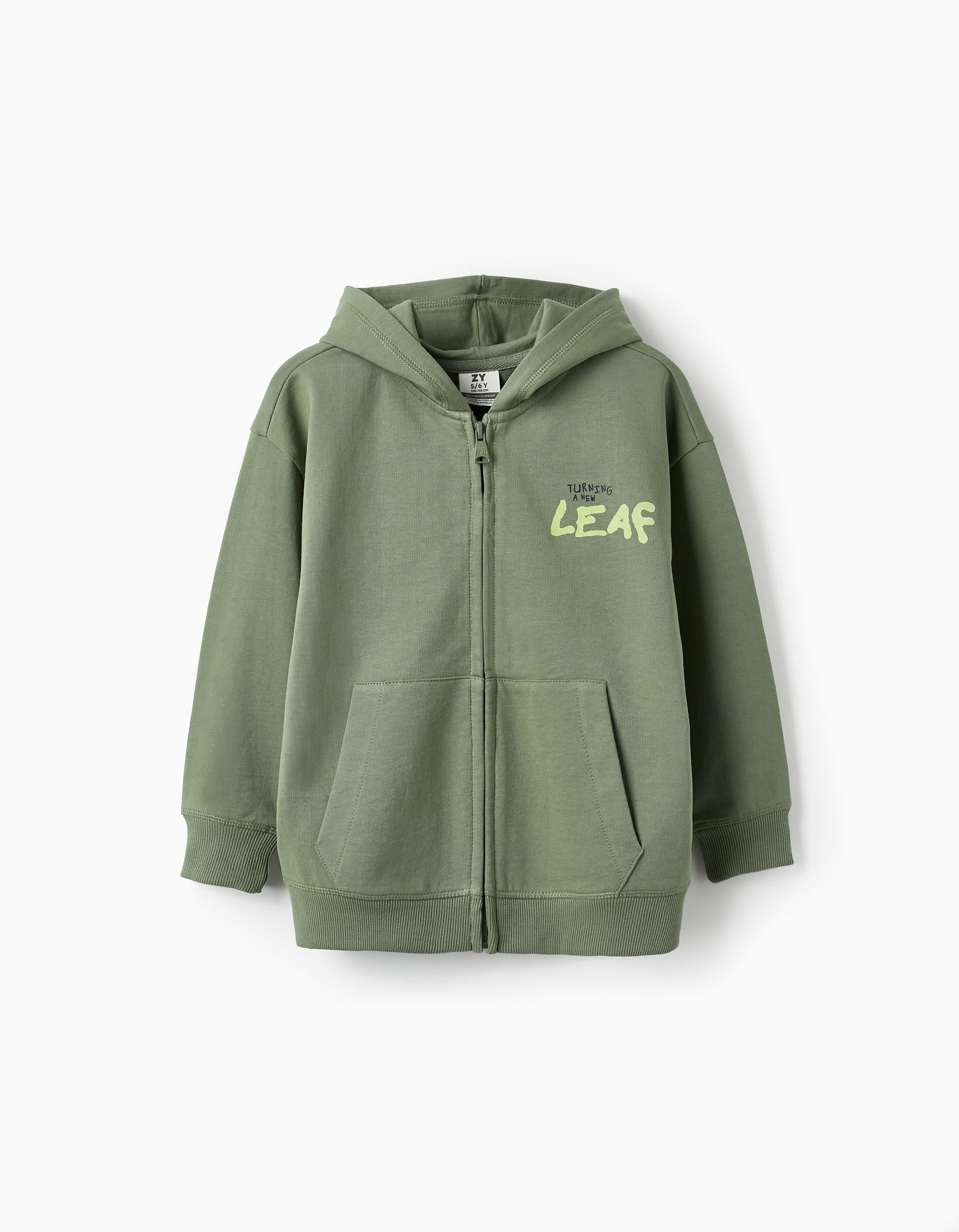 Hooded Jacket for Boys 'Turning a New Leaf', Green
