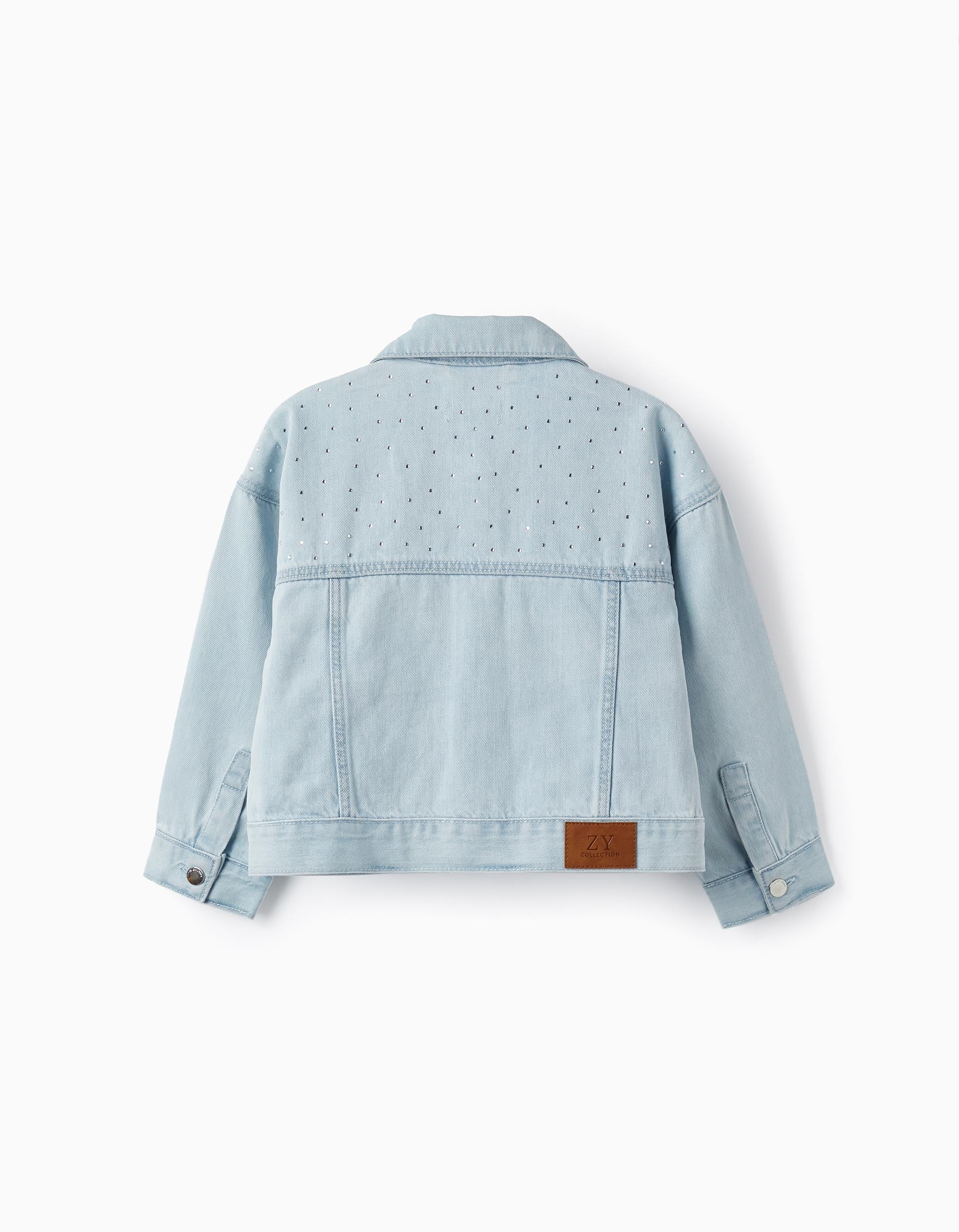 Cotton Denim Jacket with Sparkles for Girls 'Special Days', Light Blue