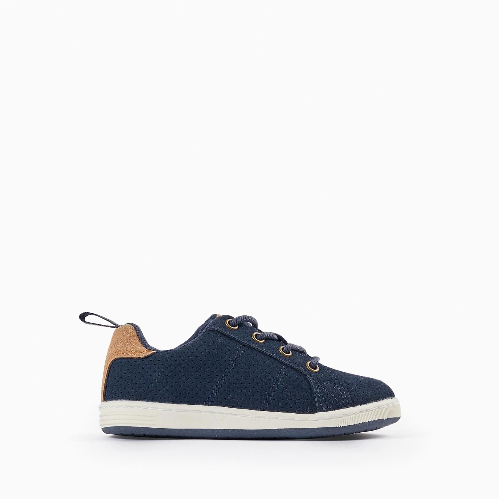 Deck Shoes in Suedine for Baby Boy 'ZY 1996', Dark Blue