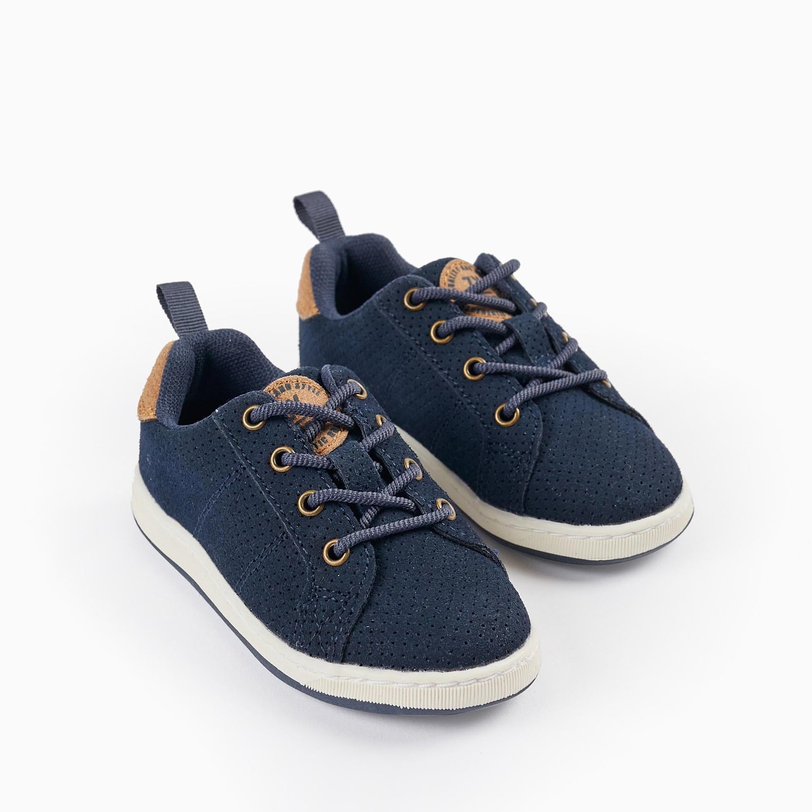 Deck Shoes in Suedine for Baby Boy 'ZY 1996', Dark Blue