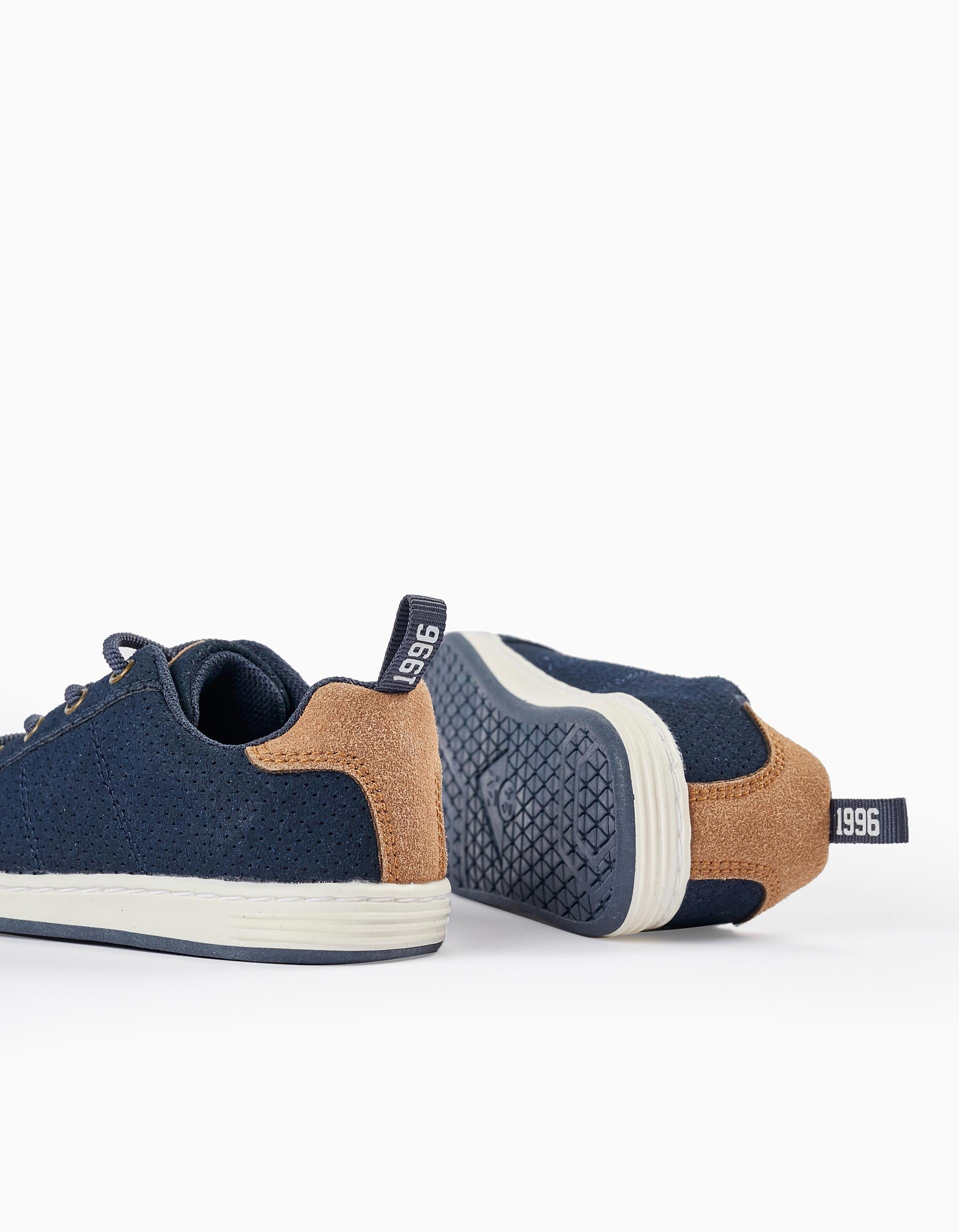 Deck Shoes in Suedine for Baby Boy 'ZY 1996', Dark Blue