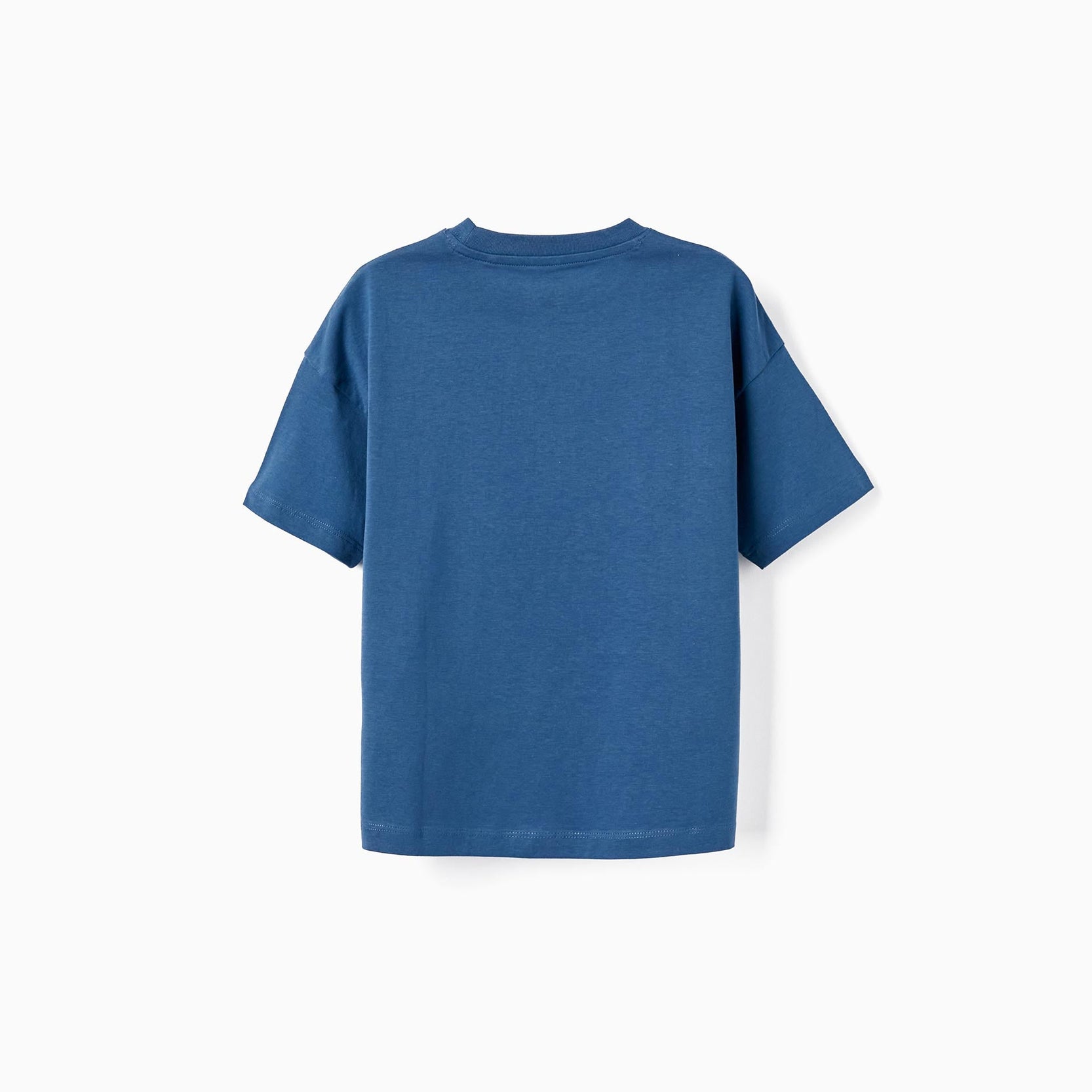 Cotton T-Shirt with Holographic Effect for Boys 'Think Green', Blue