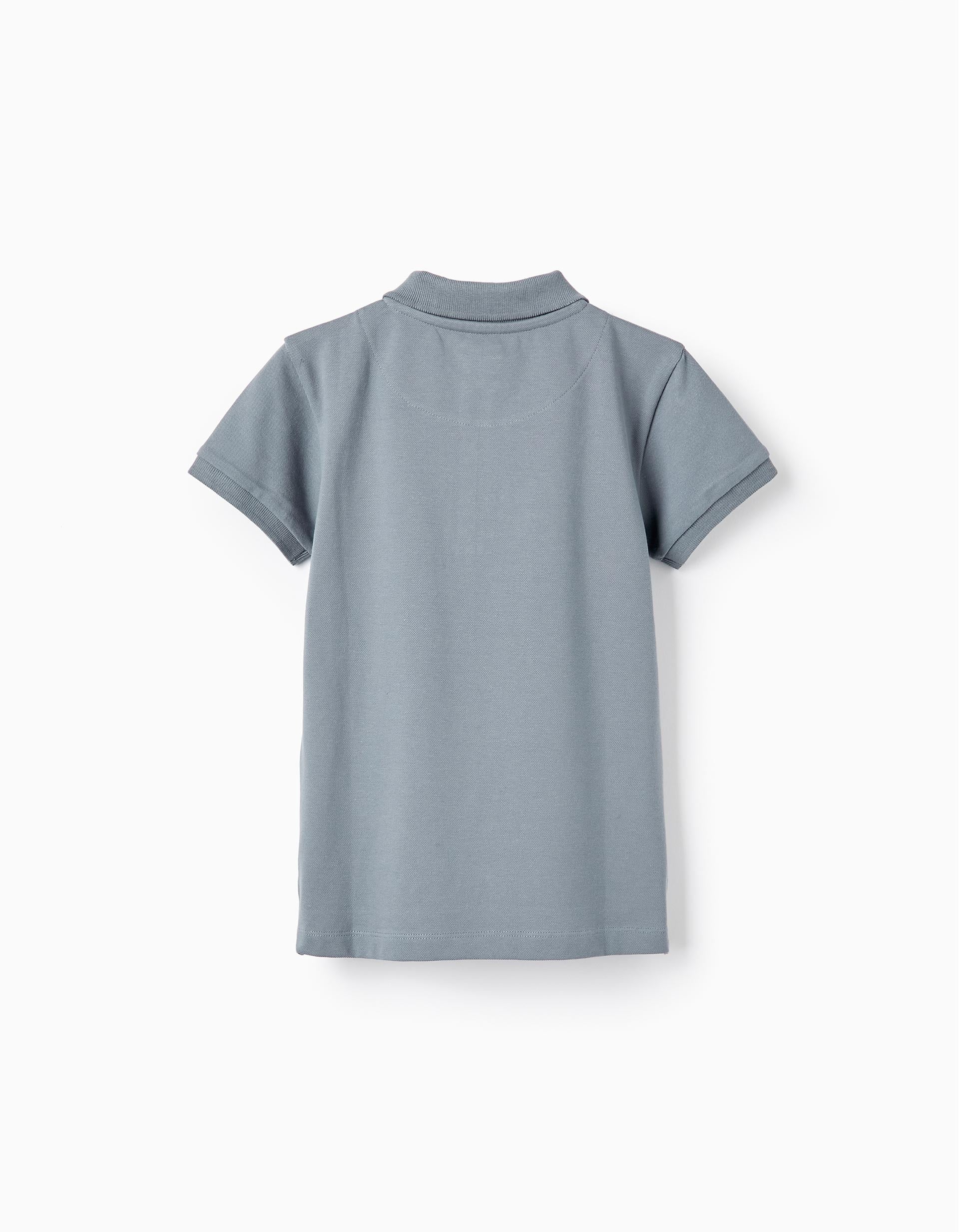 Short Sleeve Polo in Cotton Piqué for Boys 'B&S', Blue