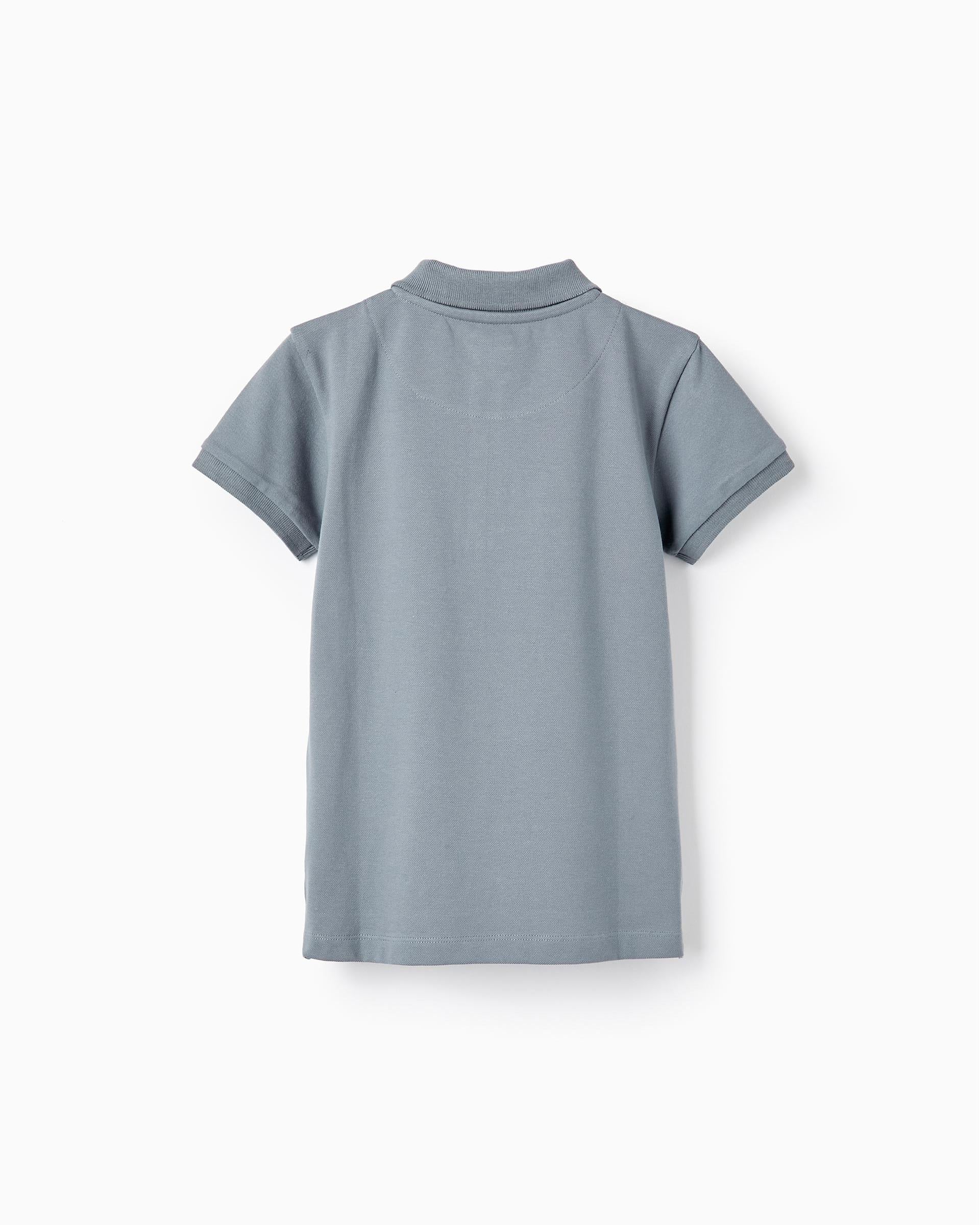 Short Sleeve Polo in Cotton PiquÃ© for Boys 'B&S', Blue