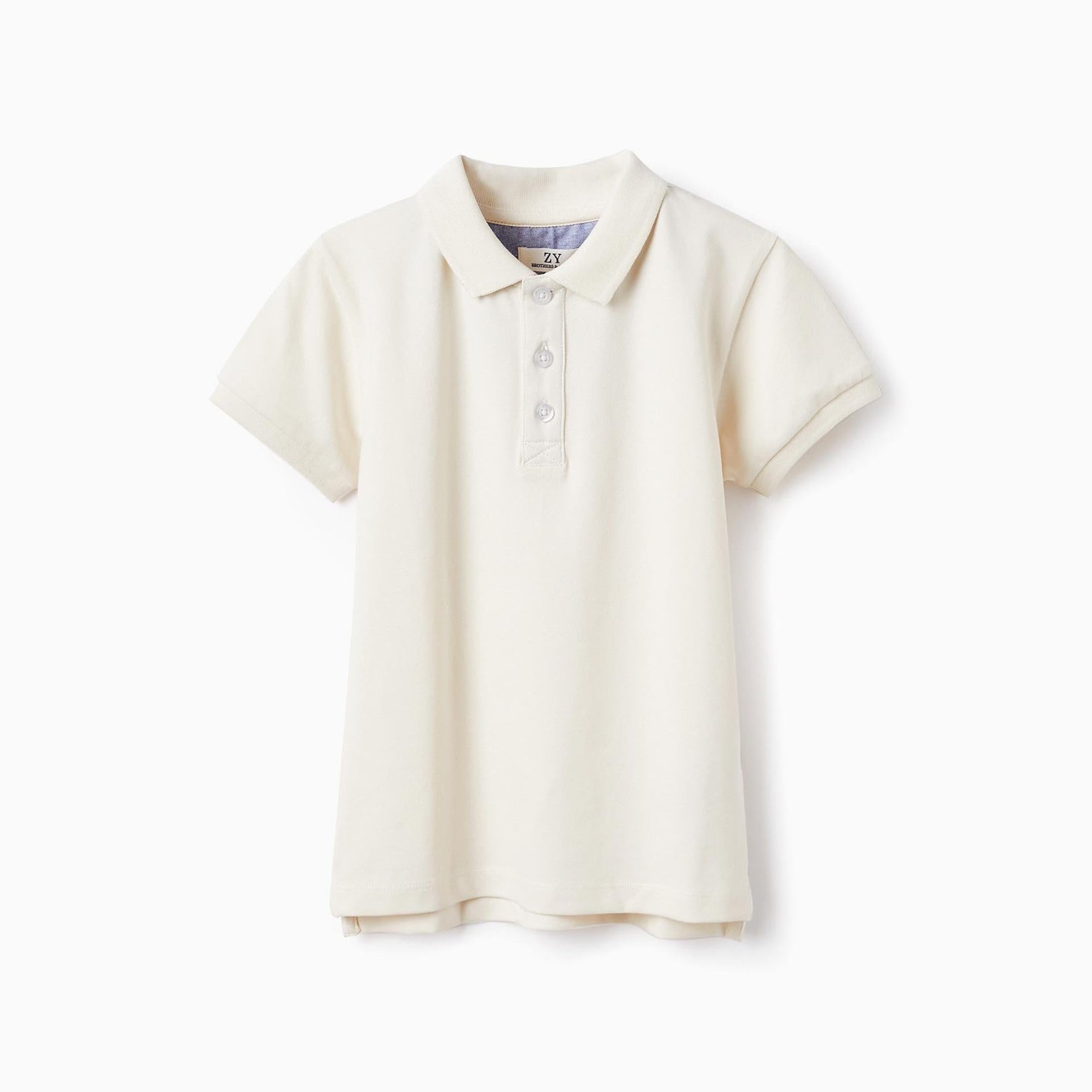 Short Sleeve Polo in Cotton PiquÃ© for Boys 'B&S', White