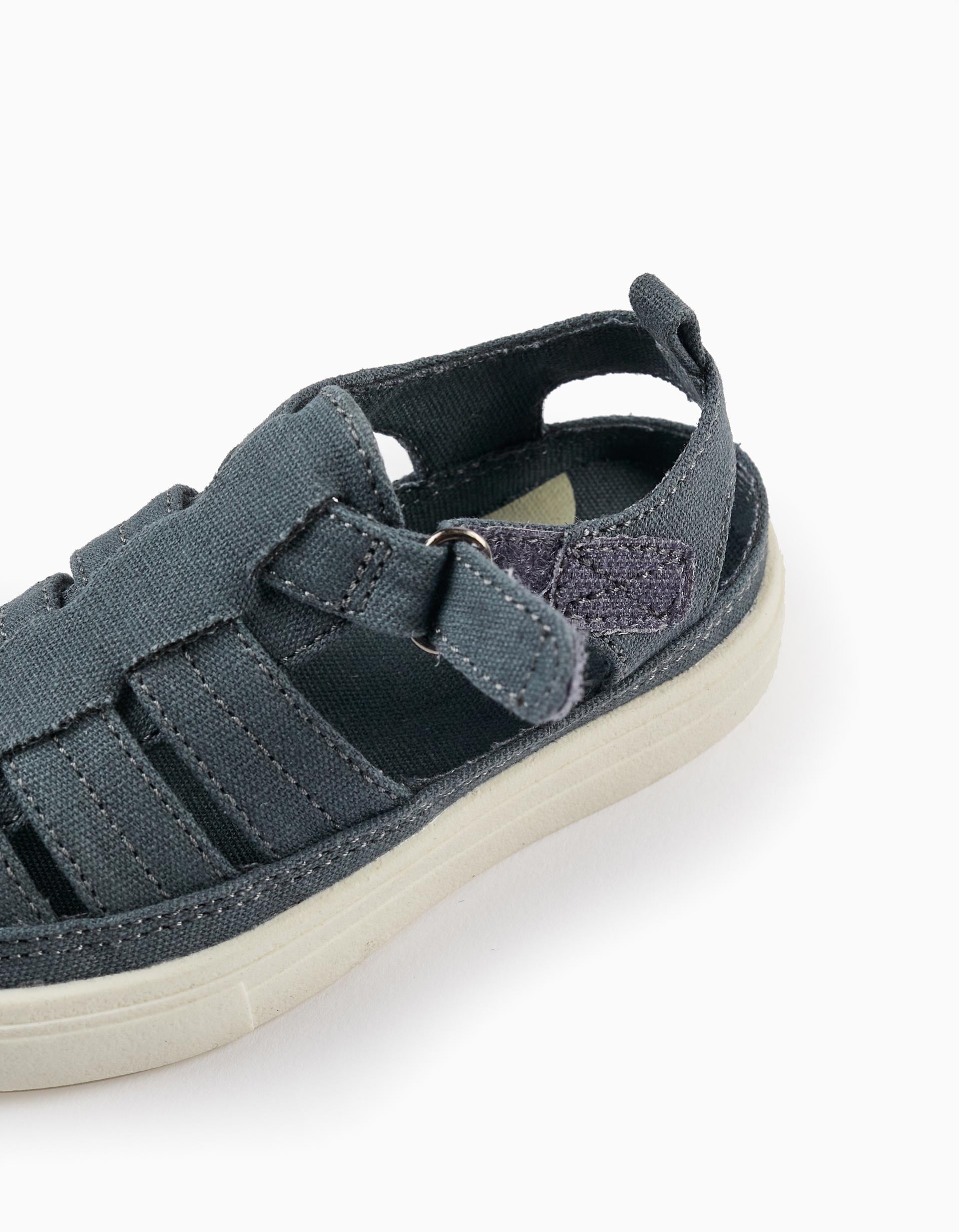 Closed Strap Sandals for Baby Boy, Grey