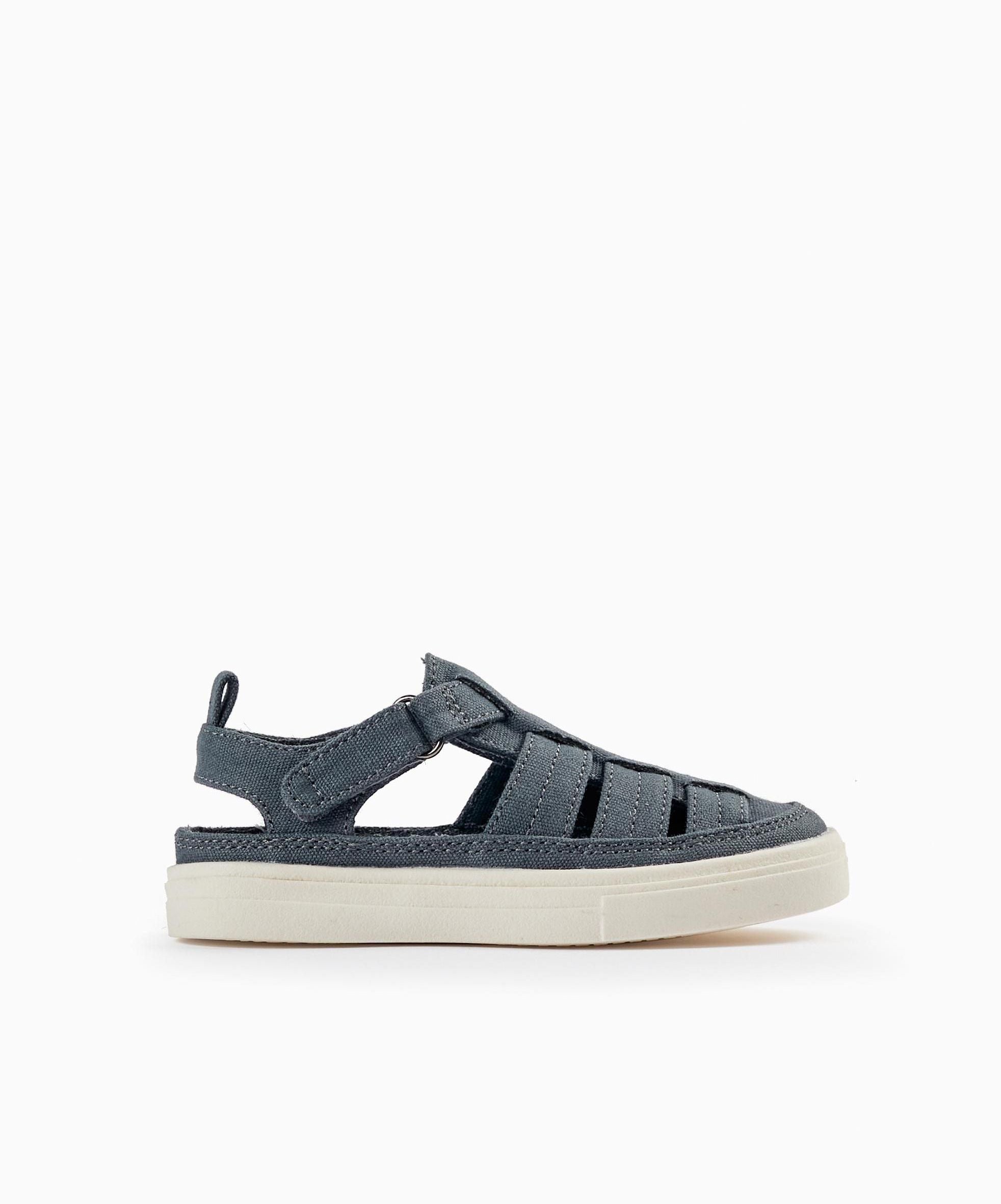 Closed Strap Sandals for Baby Boy, Grey