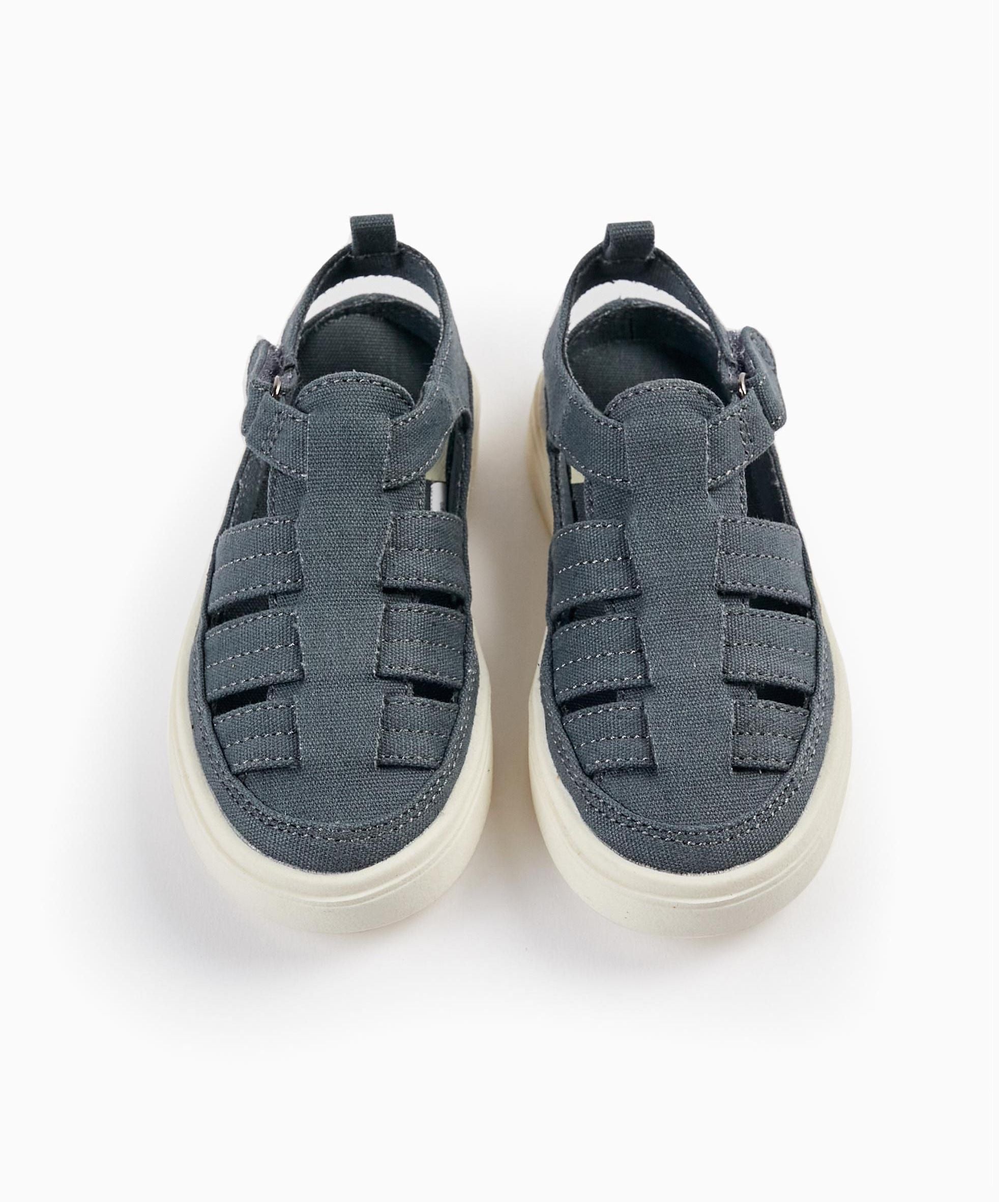 Closed Strap Sandals for Baby Boy, Grey
