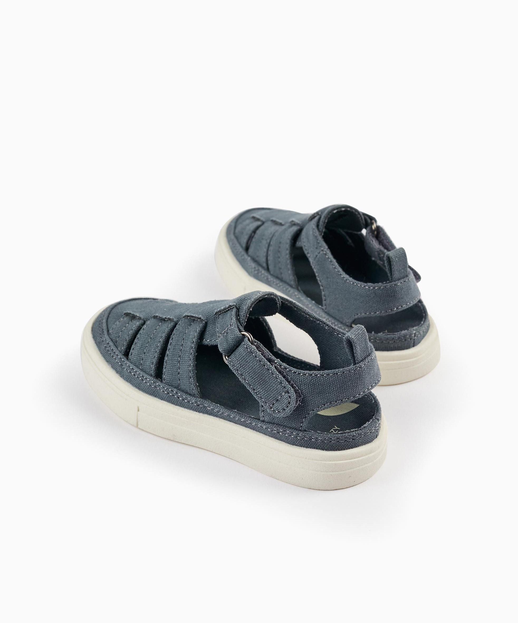 Closed Strap Sandals for Baby Boy, Grey