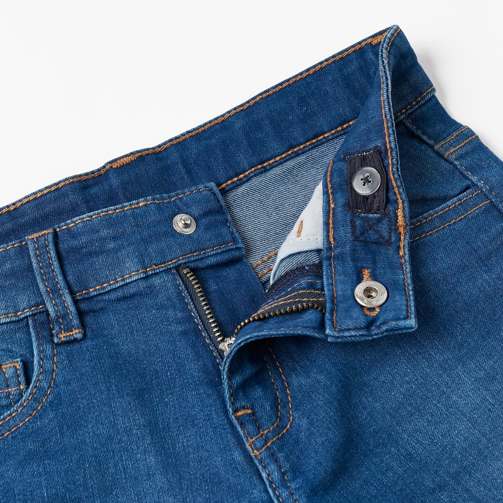 Denim Midi Shorts for Boys, Blue