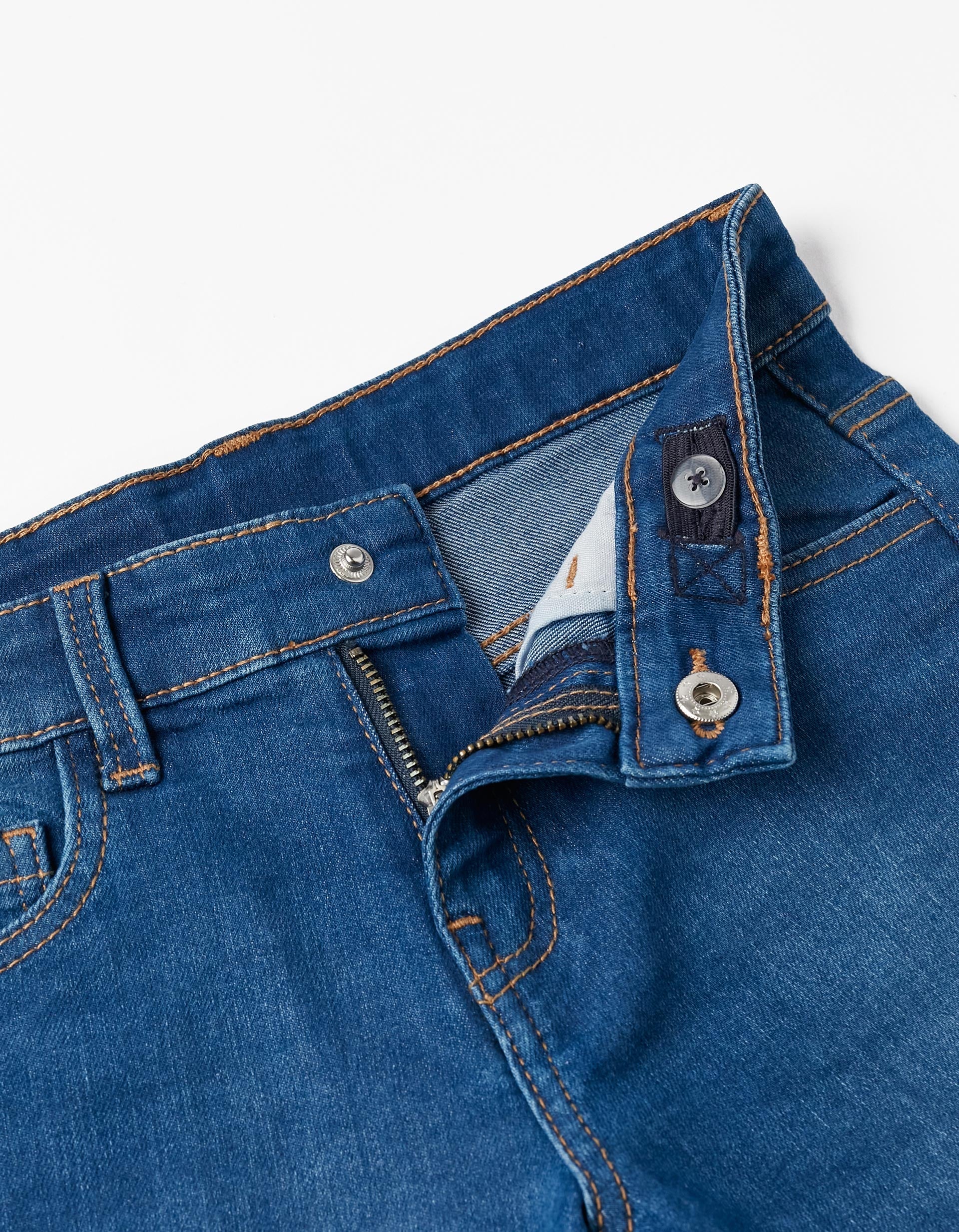 Denim Midi Shorts for Boys, Blue