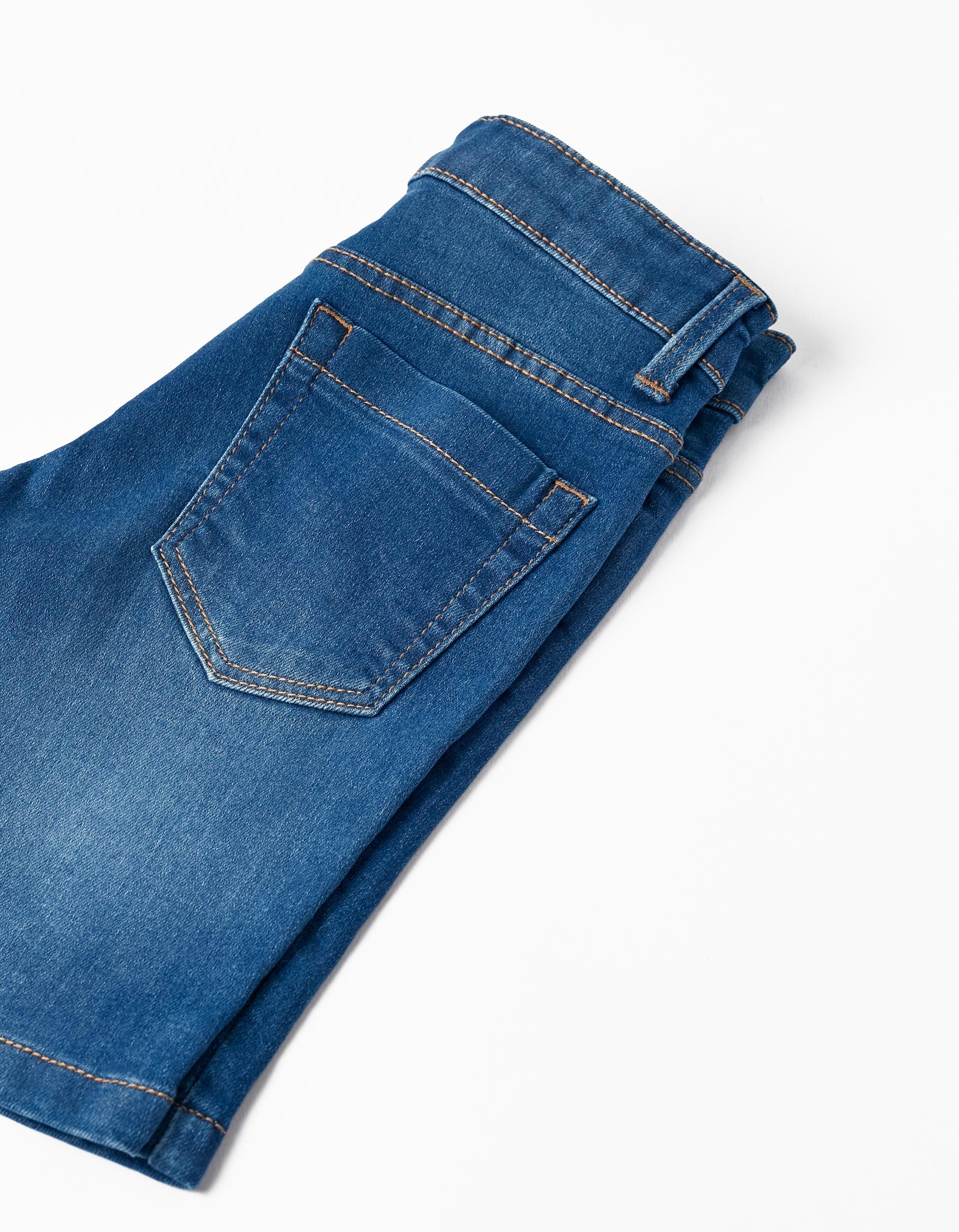 Denim Midi Shorts for Boys, Blue