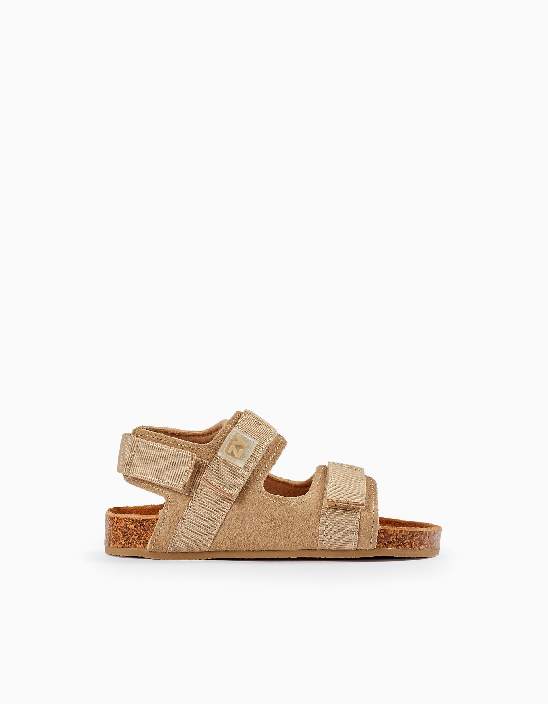 Leather Sandals for Baby Boys, Beige