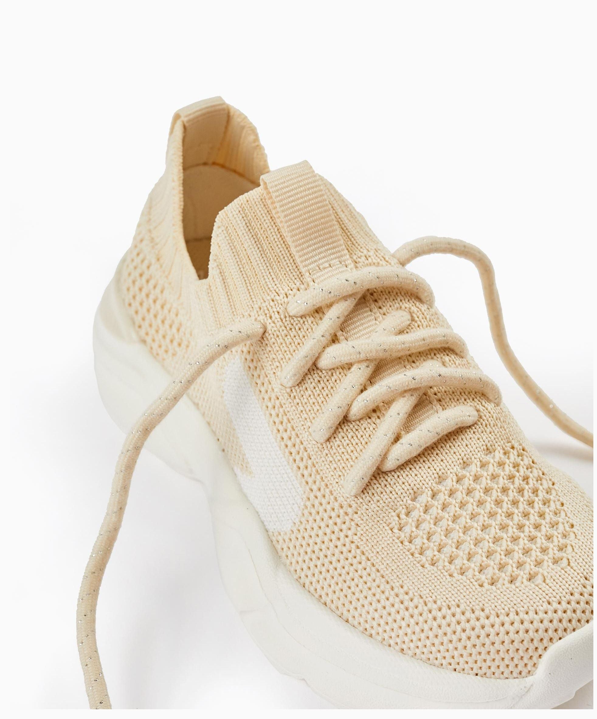 Sports Trainers in Mesh for Baby Girls 'Superlight', Beige/White