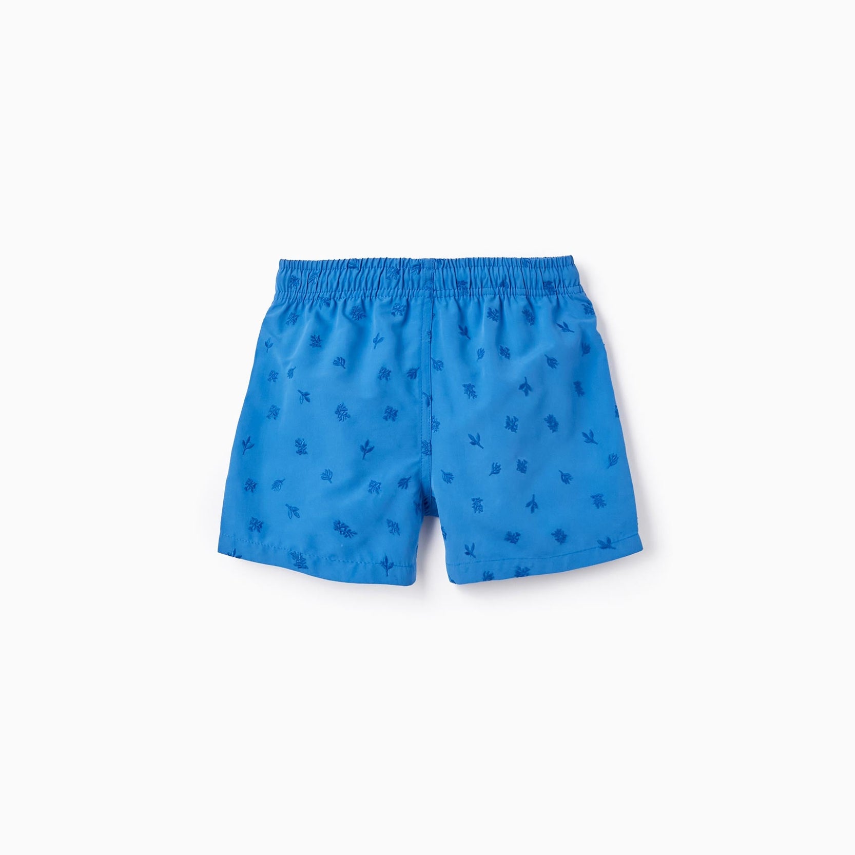 Swim Shorts with Embroidered Pattern for Boys, Blue