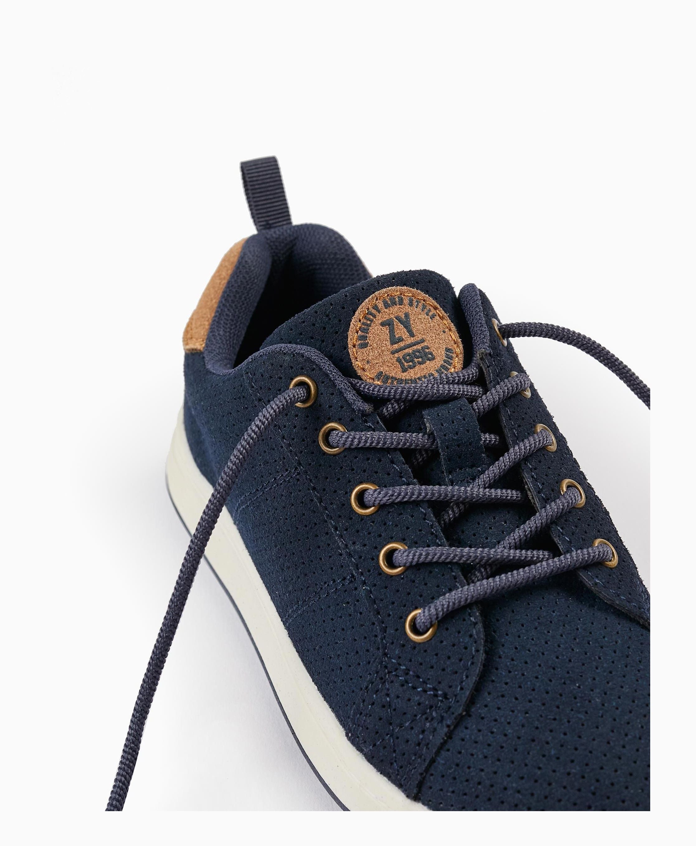 Trainers in Suedine for Boys 'ZY 1996', Dark Blue