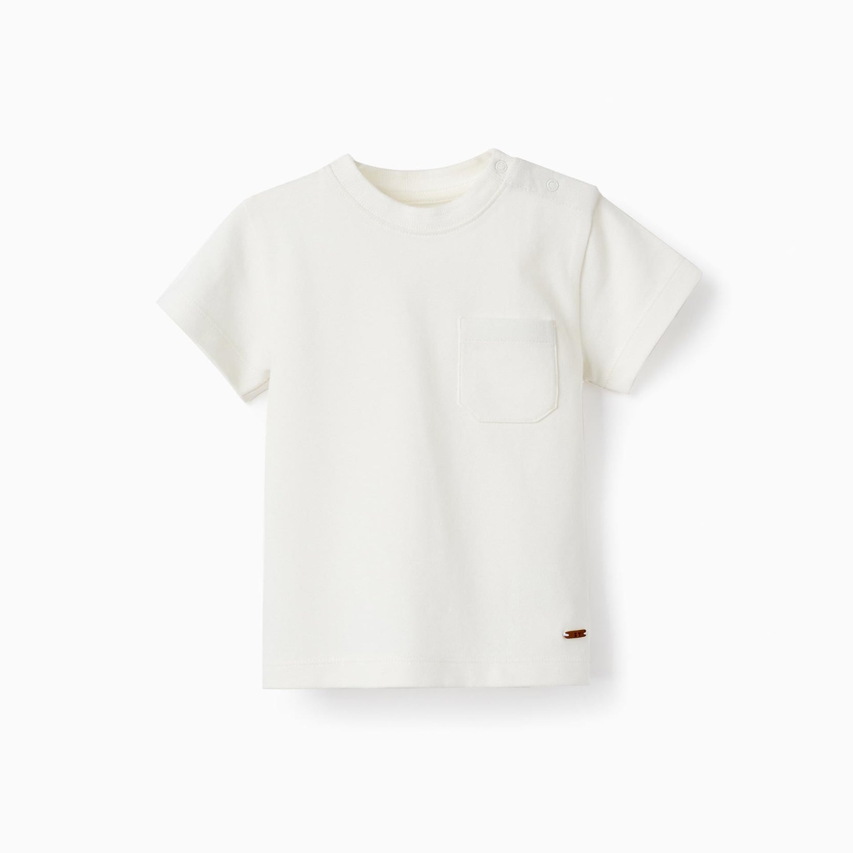 Short Sleeve T-Shirt in Piqué for Baby Boys, White