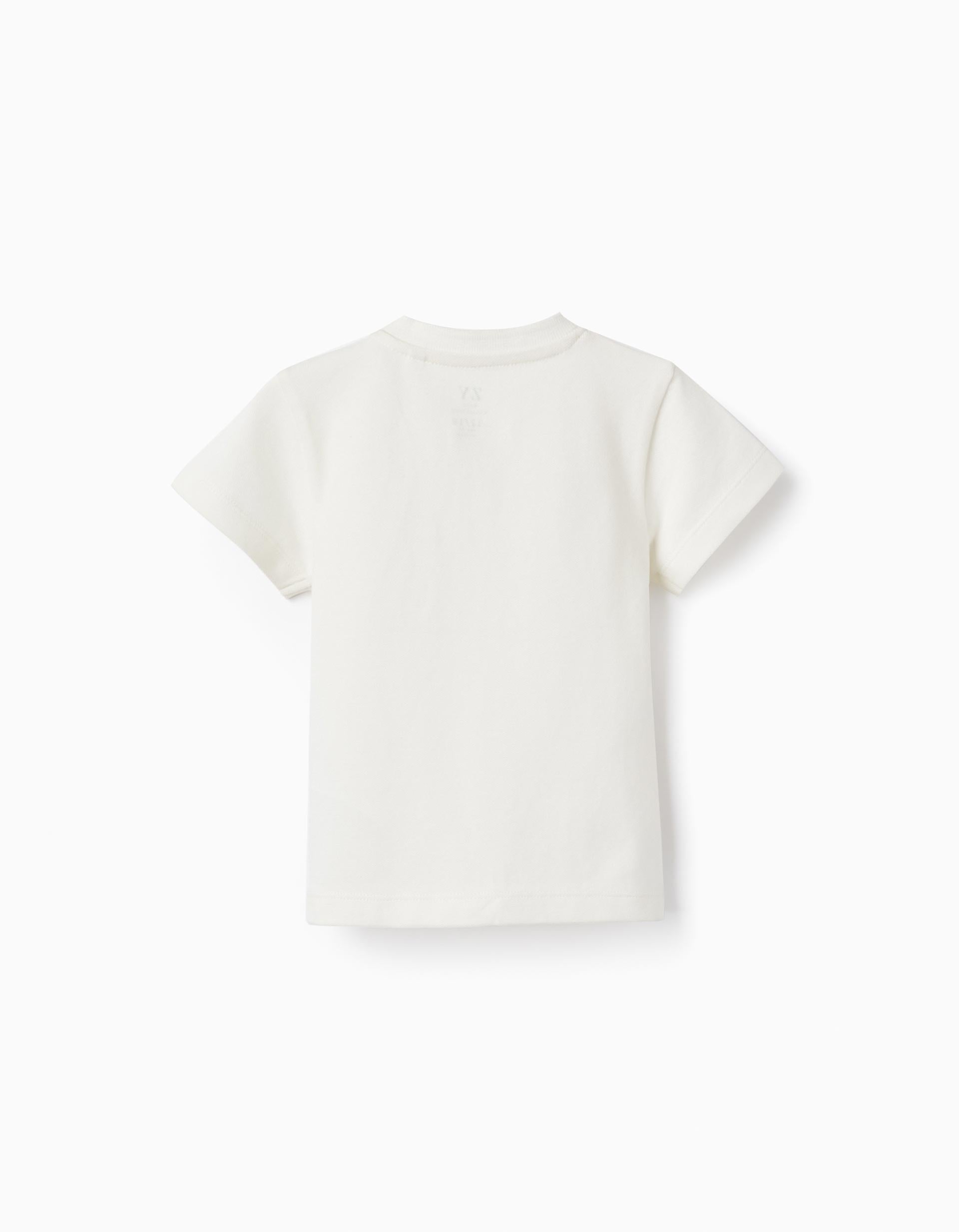 Short Sleeve T-Shirt in Piqué for Baby Boys, White