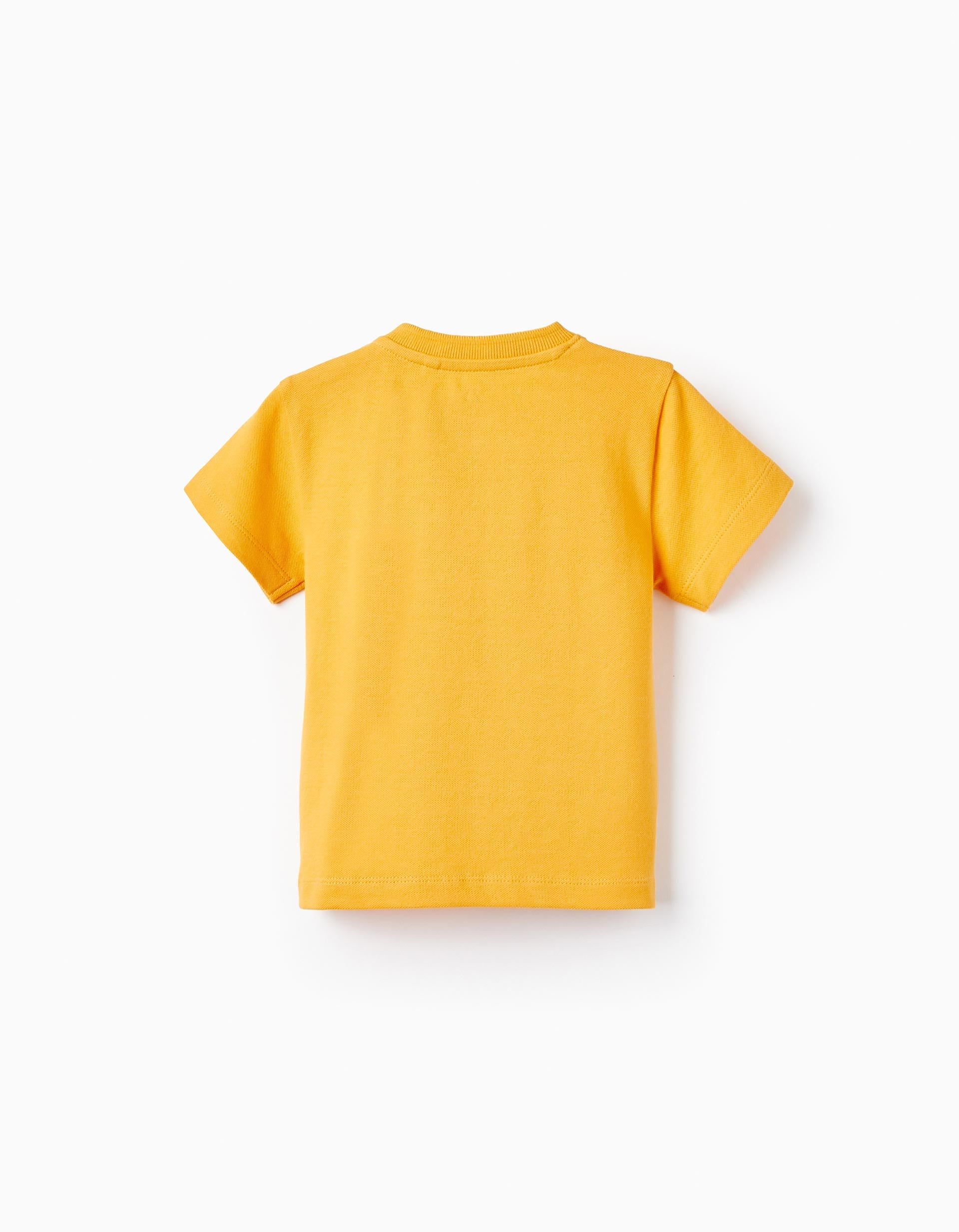 Short Sleeve Cotton Piqué T-Shirt for Baby Boys, Yellow