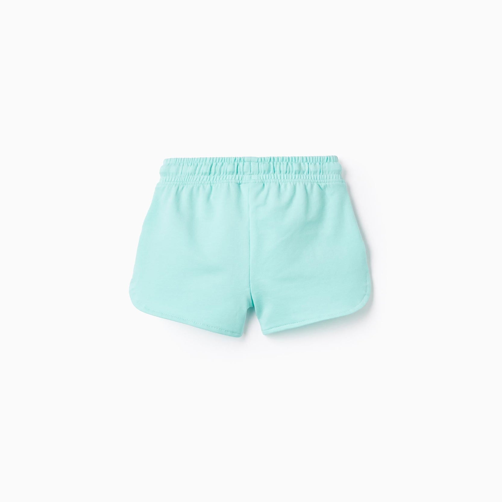 2 Cotton Shorts for Baby Girls, White/Green Water