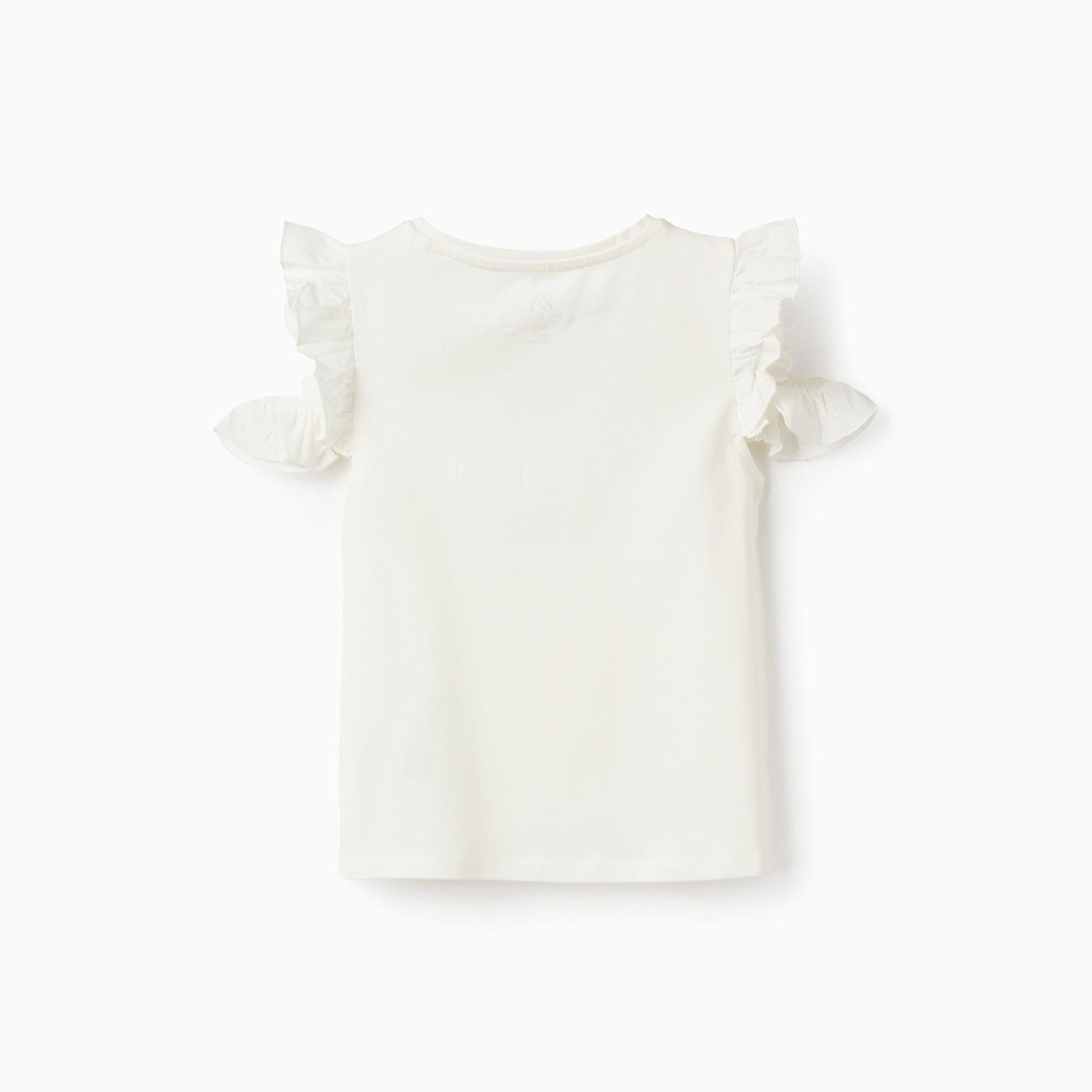 Cotton Off-Shoulder T-shirt for Girls 'Flowers', White