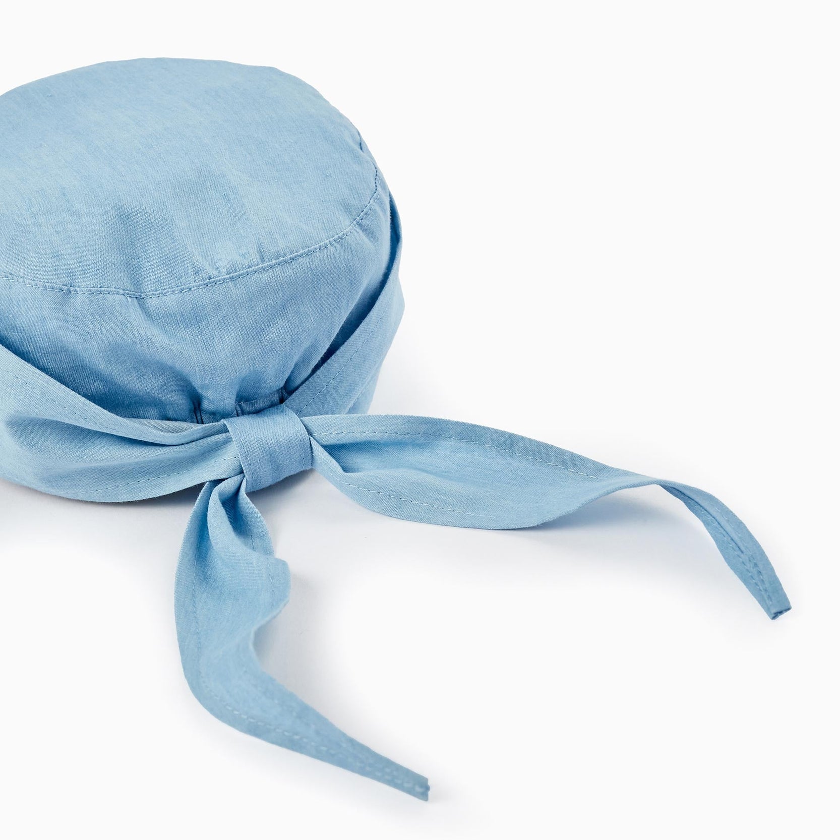 Cotton Cap with Ribbon for Girls, Blue