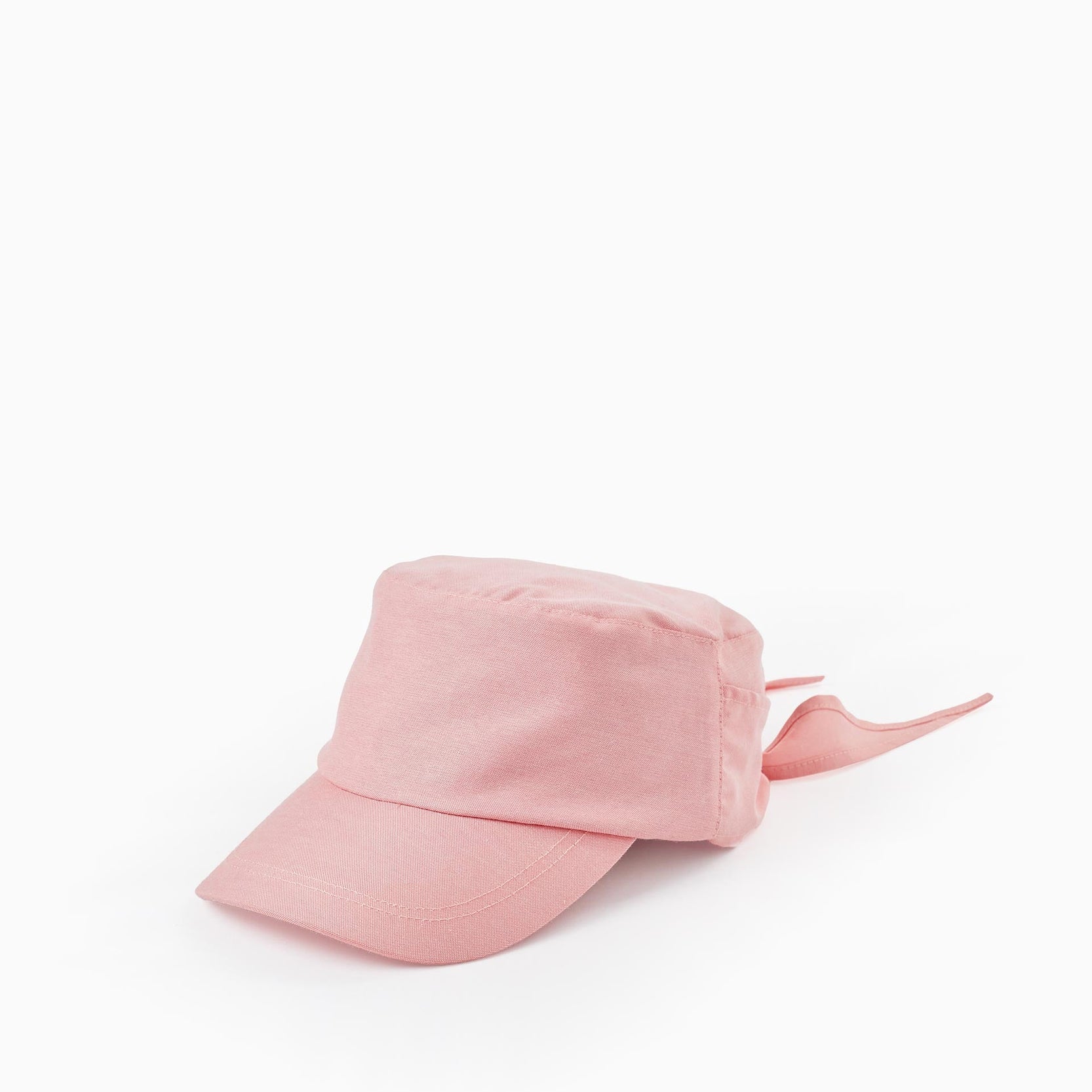 Cotton Cap with Ribbon for Girls, Pink
