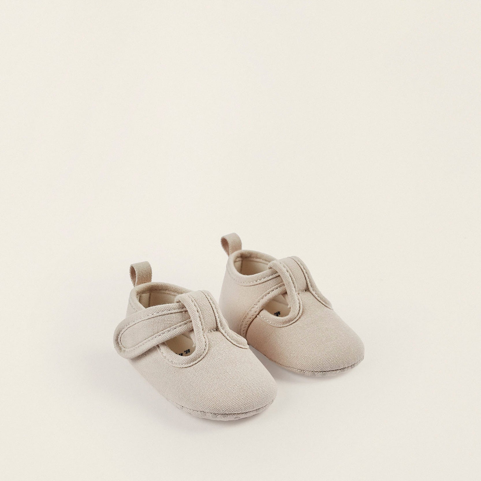 Twill Shoes for Newborn Boys, Light Grey