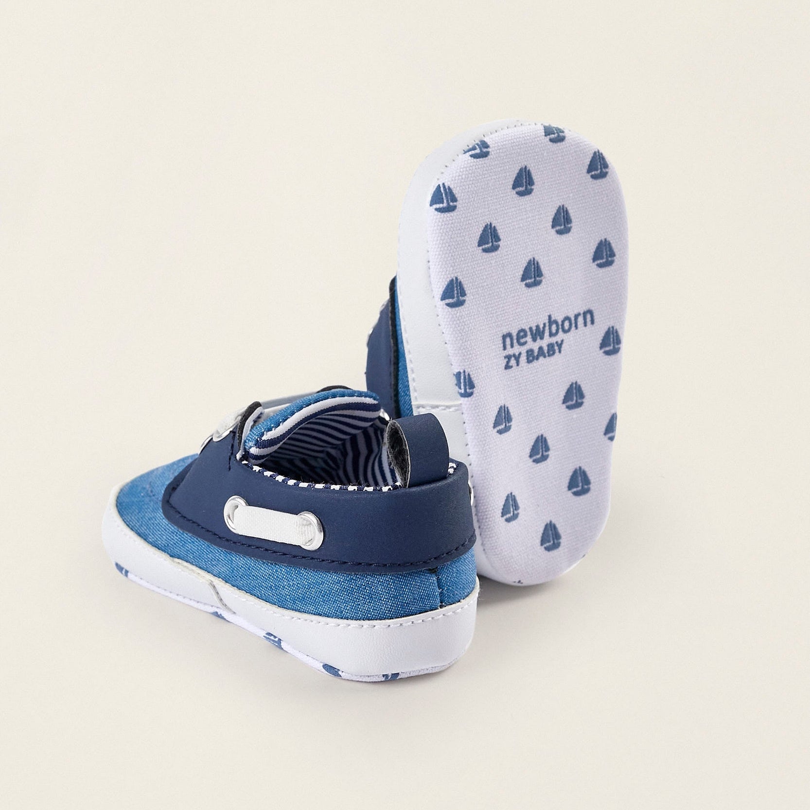 Deck Shoes for Newborn Boys, Blue/Dark Blue