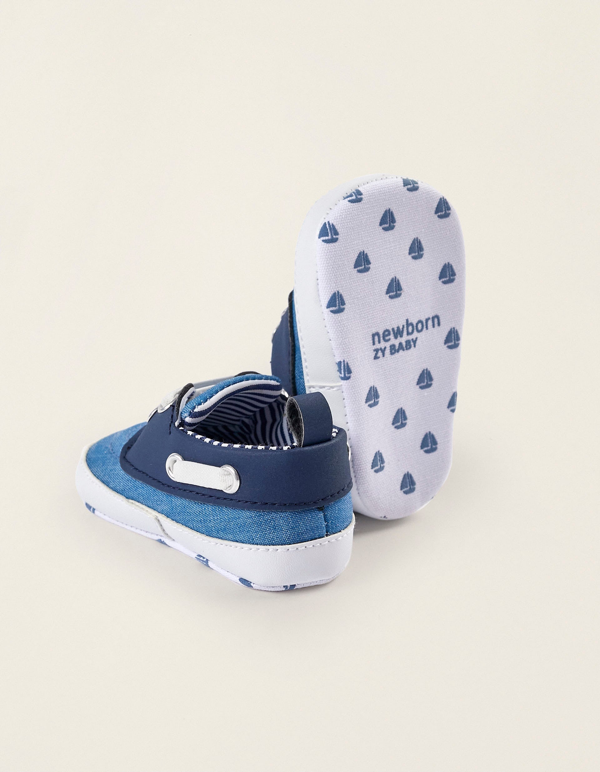 Deck Shoes for Newborn Boys, Blue/Dark Blue