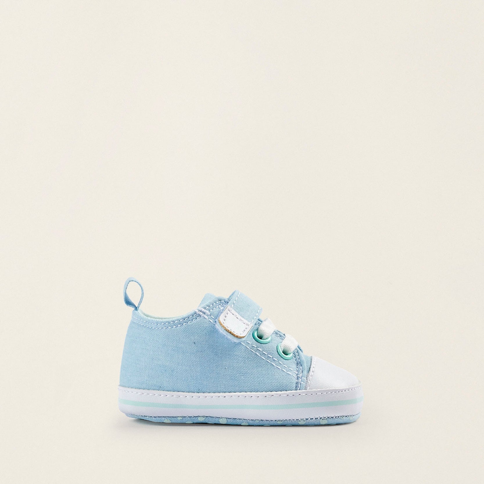 Fabric and Leather Sneakers for Newborn Boys, Light Blue